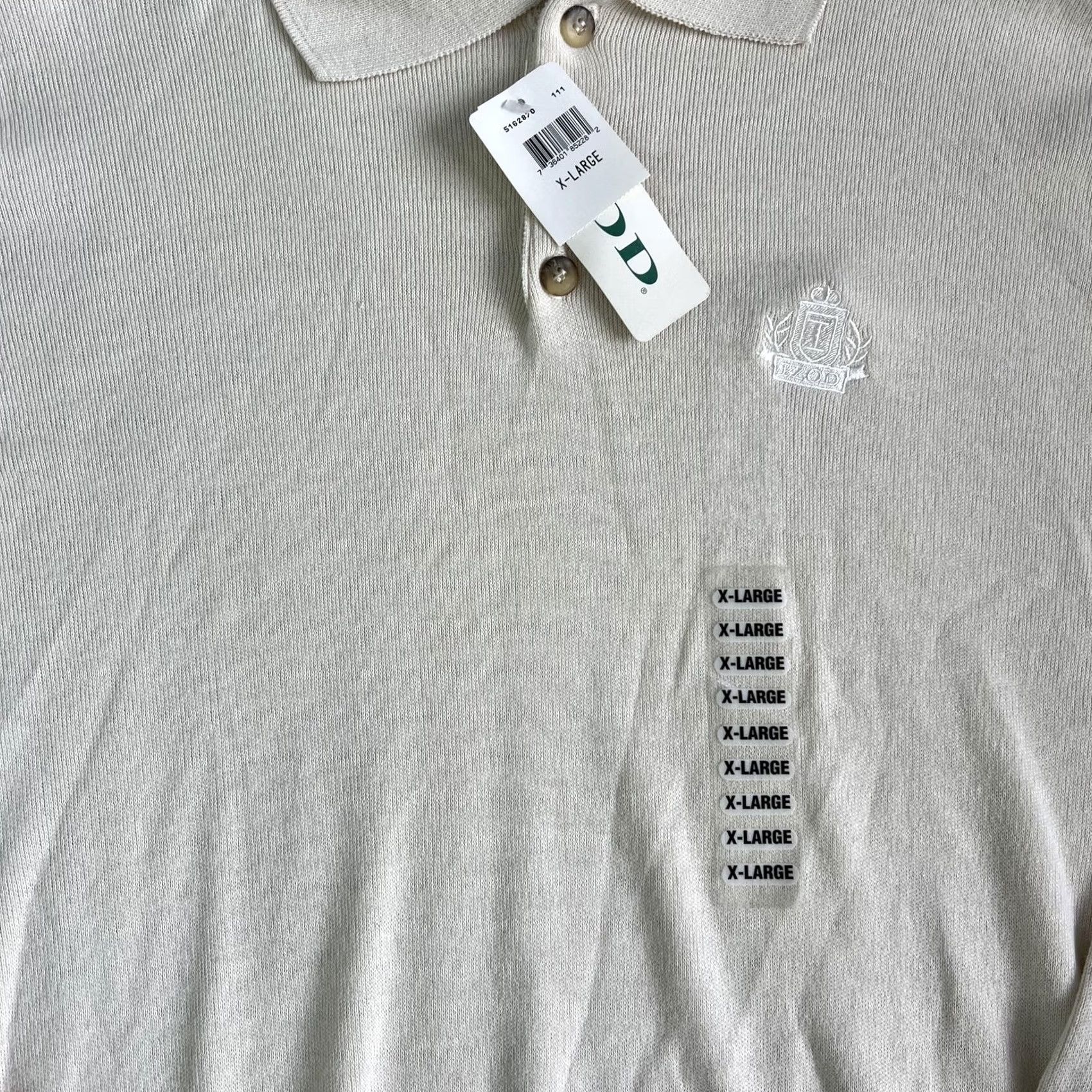 Izod VINTAGE Izod Sweater Mens XL Beige Long Sleeve Knit Polo Crest Logo Made USA Shirt Mens XL Beige Knit Polo Crest Logo USA Size US XL / EU 56 / 4 - 2 Thumbnail