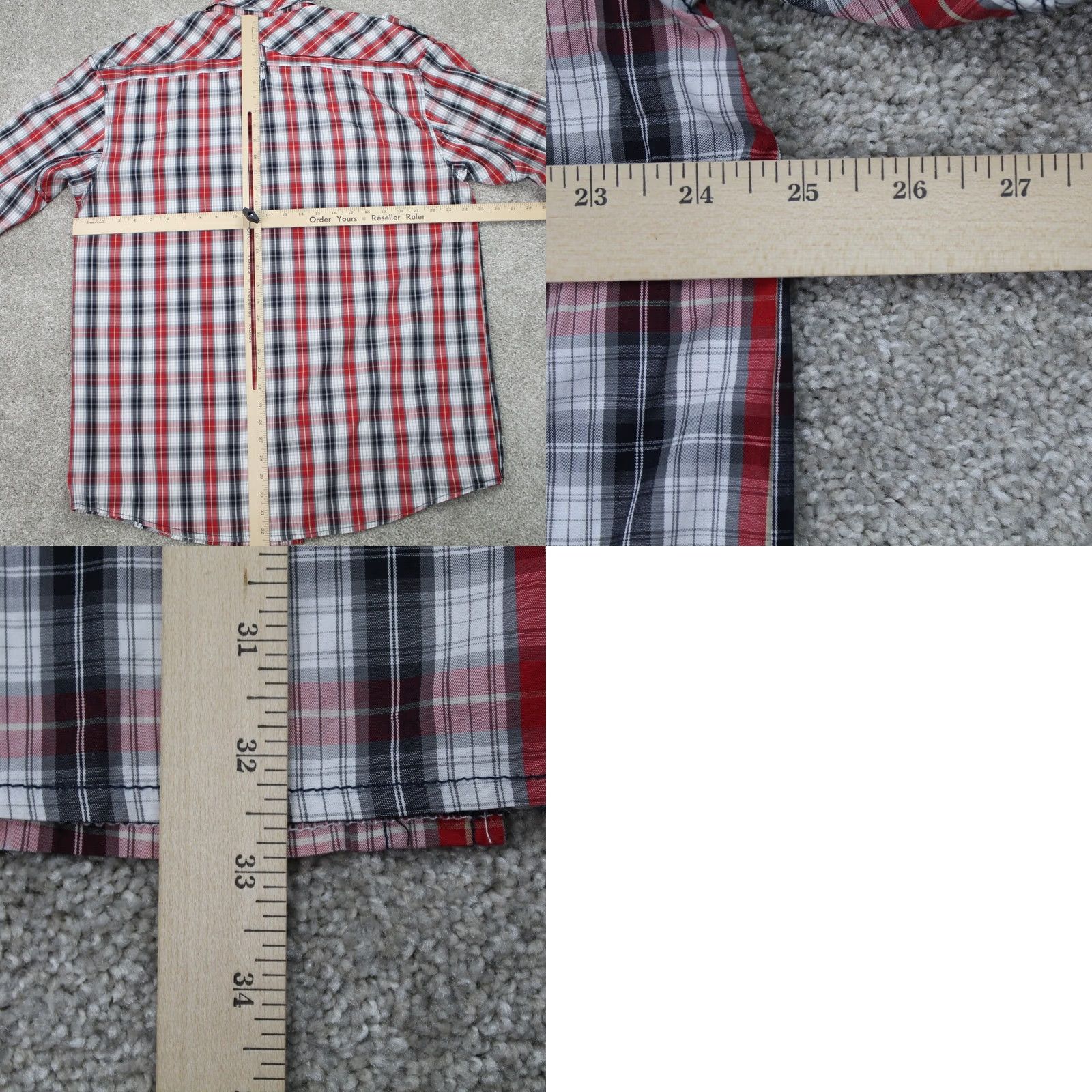 Akademiks Akademiks Shirt Mens 2XL XXL Red/Black/White Checkered Cotton L/S Button Up Shirt Mens 2XL Size US XXL / EU 58 / 5 - 8 Thumbnail