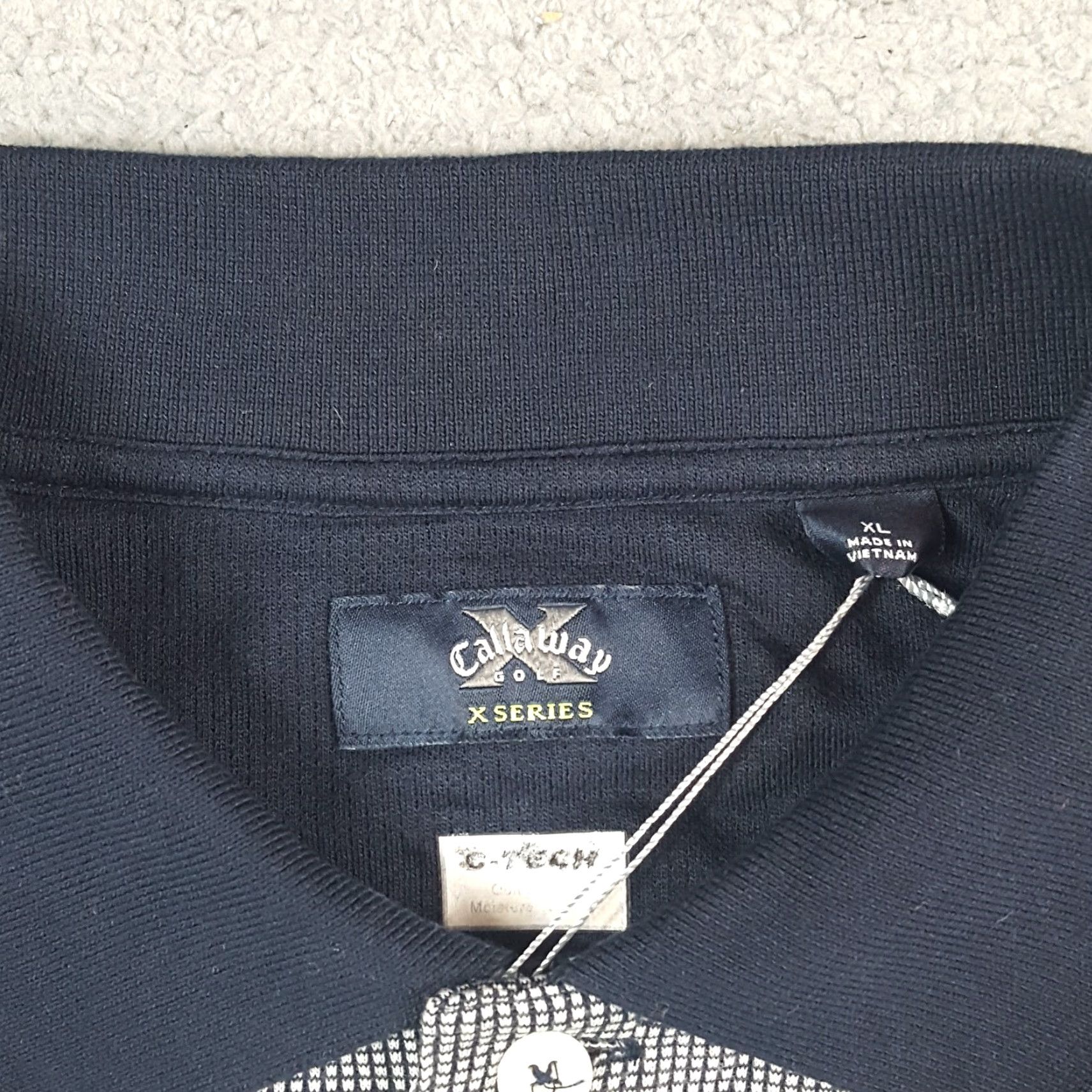 Callaway VINTAGE Callaway Polo Shirt XL Mens Micro Check Preppy Collared Short Sleeve Size 46R - 6 Thumbnail