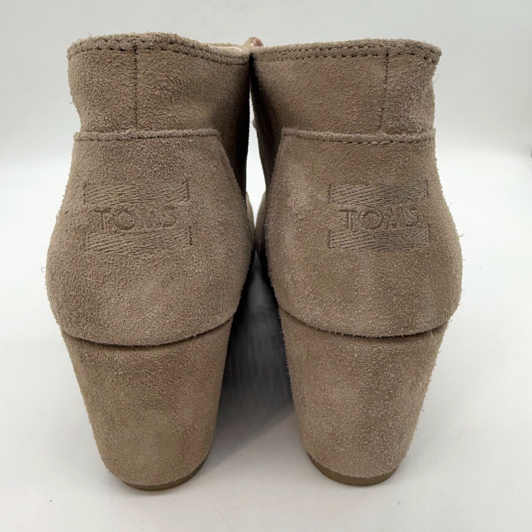 Toms TOMS Desert Bootie Womens Beige Suede Wedge Heel Ankle Boot Size 12 Lace Up Size US 12 / IT 42 - 5 Thumbnail