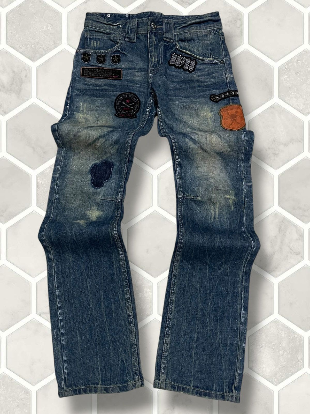 Hysteric Glamour Vintage Authentic Designer Bullet Noise Patchwork Denim Size US 30 / EU 46 - 1 Thumbnail