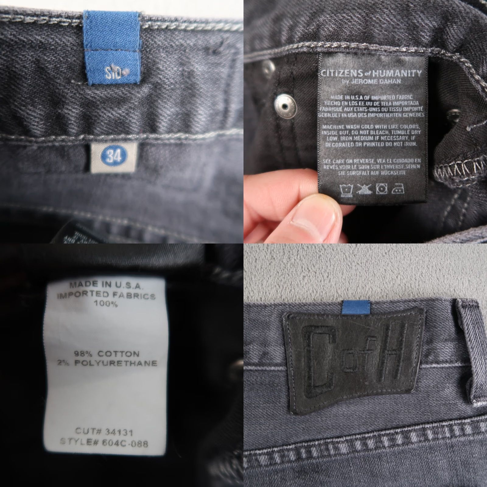 Citizens Of Humanity Citizens of Humanity Jeans Men Straight Leg 34x29 Charcoal Gray USA Made CofH Size US 34 / EU 50 - 9 Thumbnail