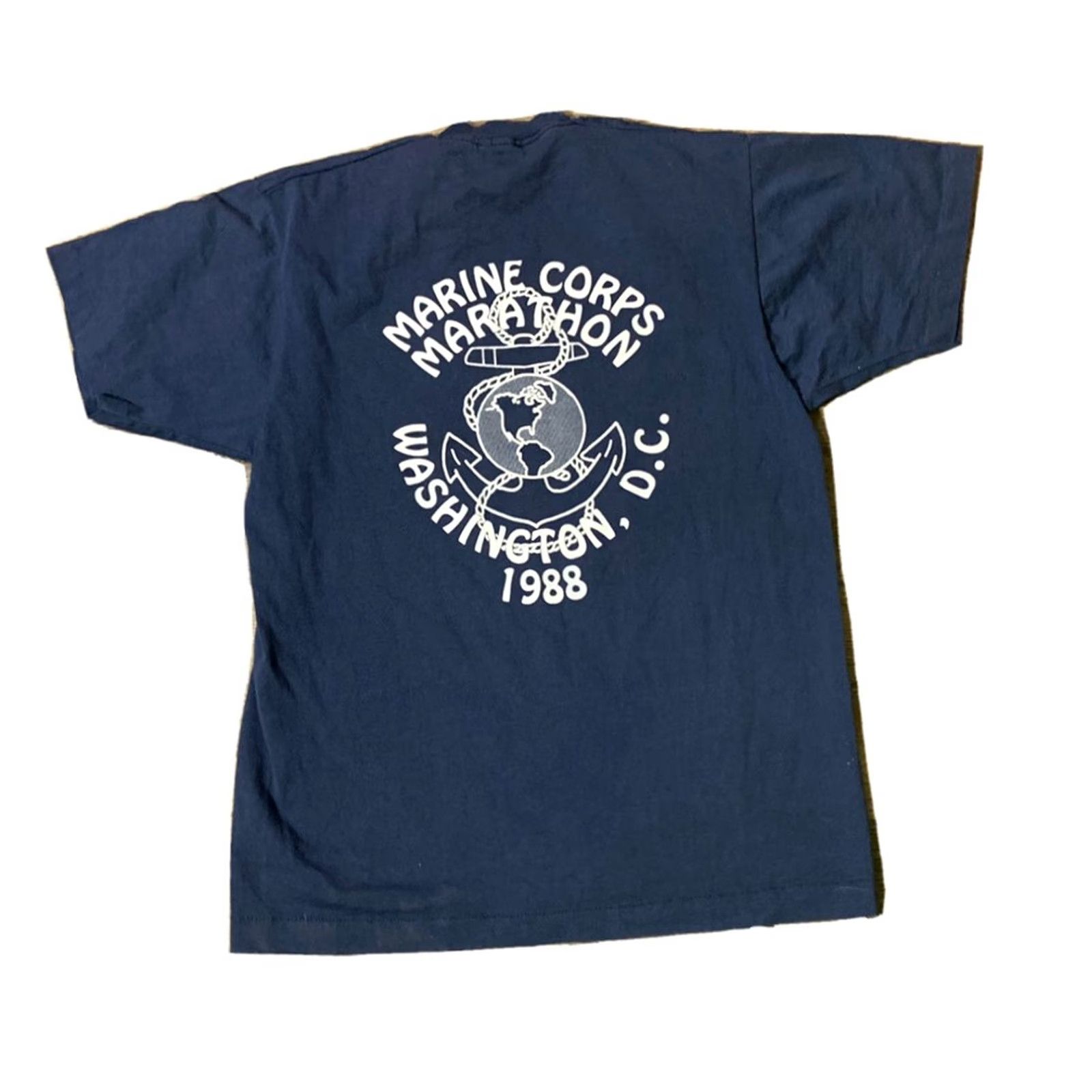 Vintage 80s Air Force Academy Marine Corps Marathon Single Stitch T Shirt Mens Blue M Size US M / EU 48-50 / 2 - 2 Thumbnail