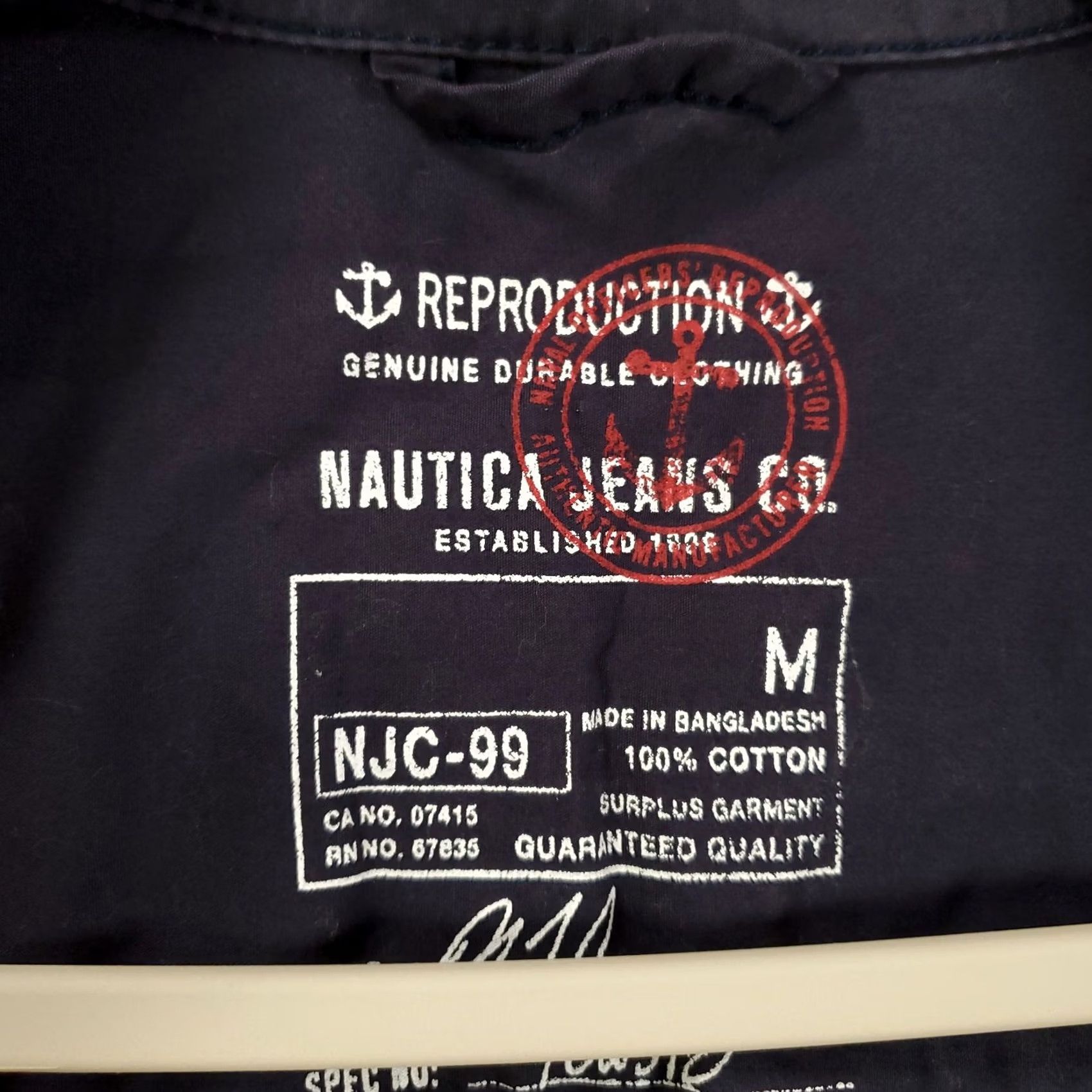 Nautica Nautica Mens Medium Navy Canvas Military Army Shacket Shirt Jacket Size US M / EU 48-50 / 2 - 3 Thumbnail