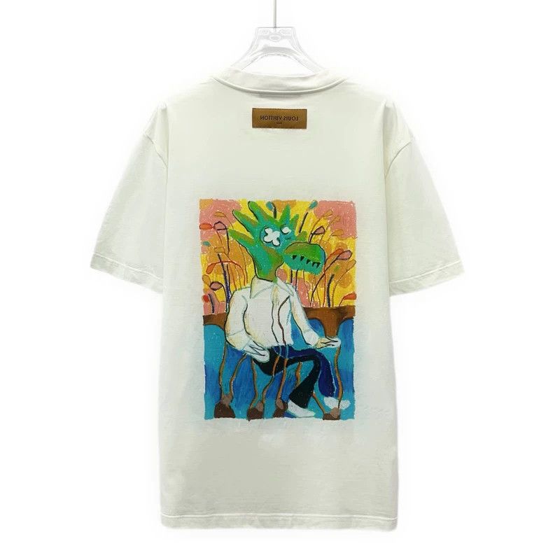 Louis Vuitton Louis Vuitton White animal print cotton crewneck short sle Size US L / EU 52-54 / 3 - 2 Thumbnail