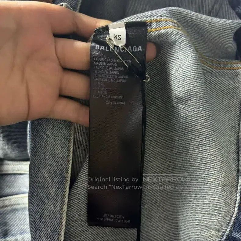 Balenciaga Balenciaga Blue Washed Distressed Plaid Letter Pattern Size US L / EU 52-54 / 3 - 3 Thumbnail