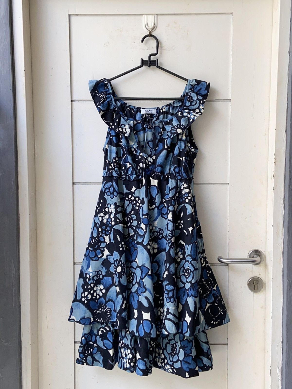 image of Moschino Blue Floral Patterned Dress, Women's (Size XS)