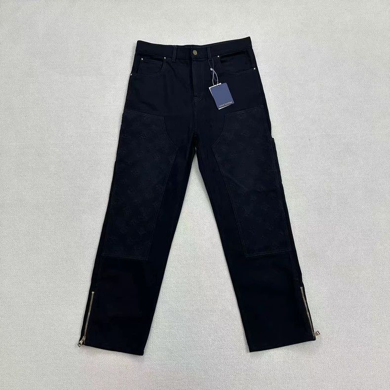 Louis Vuitton louis vuitton embossed denim pants in dark color-dmc Size US 31 - 1 Thumbnail