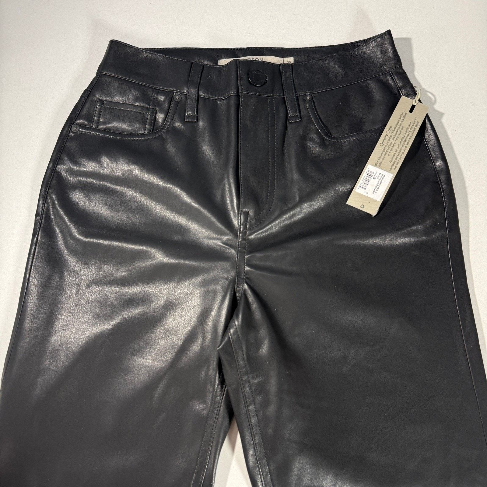 Hudson Hudson Remi High-Rise Black Vegan-Friendly Leather Pants Size 25" / US 0 / IT 36 - 11 Thumbnail