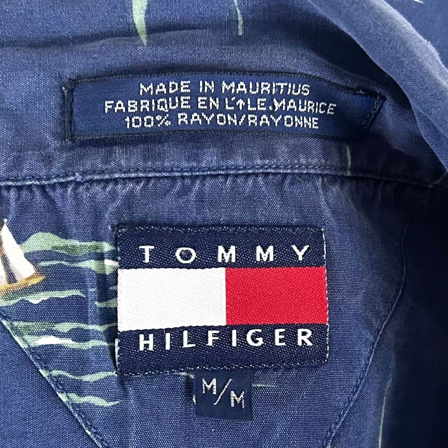 Tommy Hilfiger Tommy Hilfiger Mens Medium Blue Hawaiian Shirt Nautical Sailboat Print Rayon Size US M / EU 48-50 / 2 - 3 Thumbnail