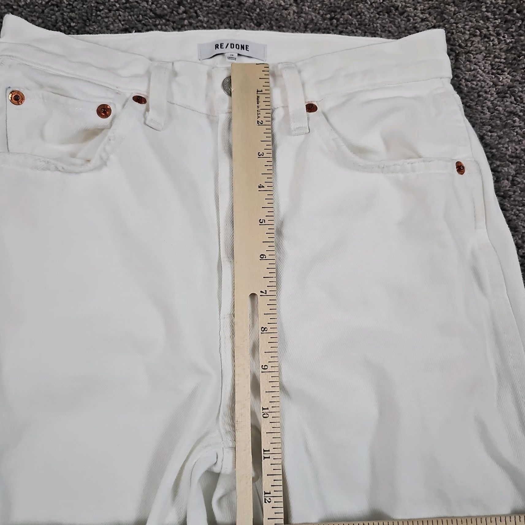 RE/DONE VINTAGE Re/done Jeans Women 26 White High Rise Straight 90s Relaxed Denim Cotton Size 26" / US 2 / IT 38 - 4 Thumbnail