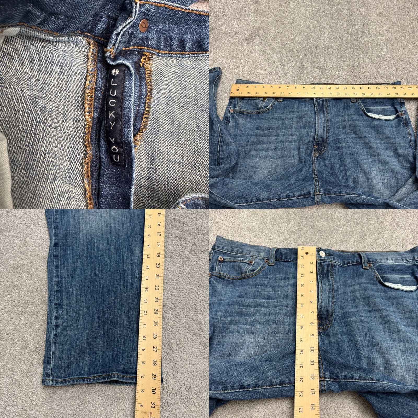 Lucky Brand Lucky Brand 181 Relaxed Fit Denim Jeans 42x30 Blue Medium Wash Cotton Casual Men 5-Pocket USA Logo Designer Jeans Regular Size 36 Inseam 29” Size US 36 / EU 52 - 10 Thumbnail
