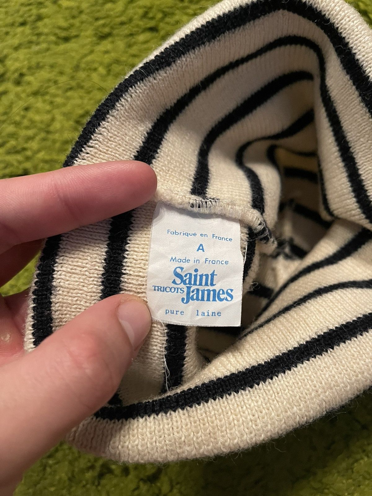 Saint James Saint James 1990s vintage 100% wool striped beanie hat Size 32 - 4 Thumbnail