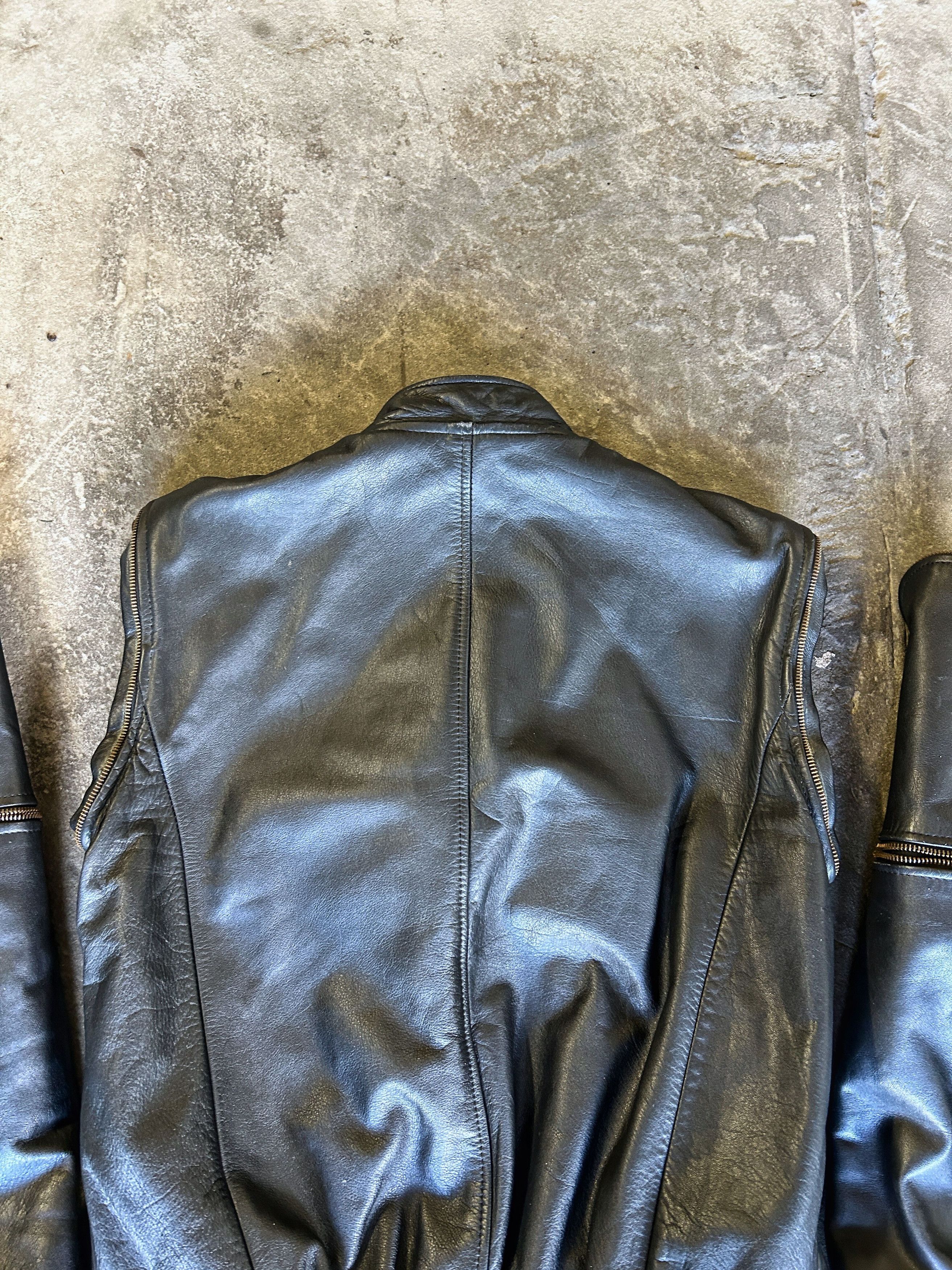 Japanese Brand Vintage Leather Cafe Racer Jacket Minimal Biker Style Size US M / EU 48-50 / 2 - 20 Thumbnail