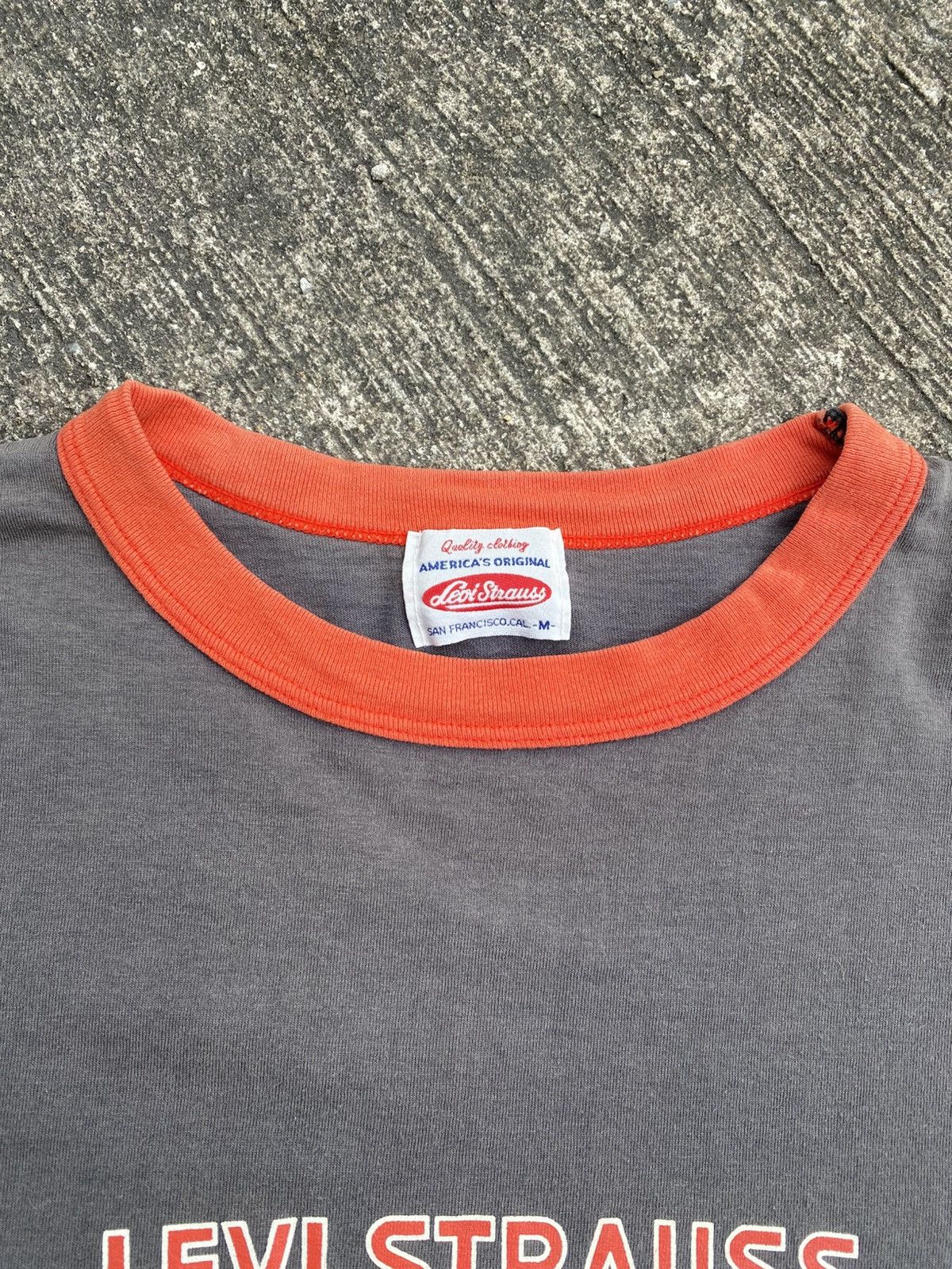 Other Vintage 90s Levi Strauss Overall's ringer T-Shirt in grey Size US L / EU 52-54 / 3 - 3 Thumbnail