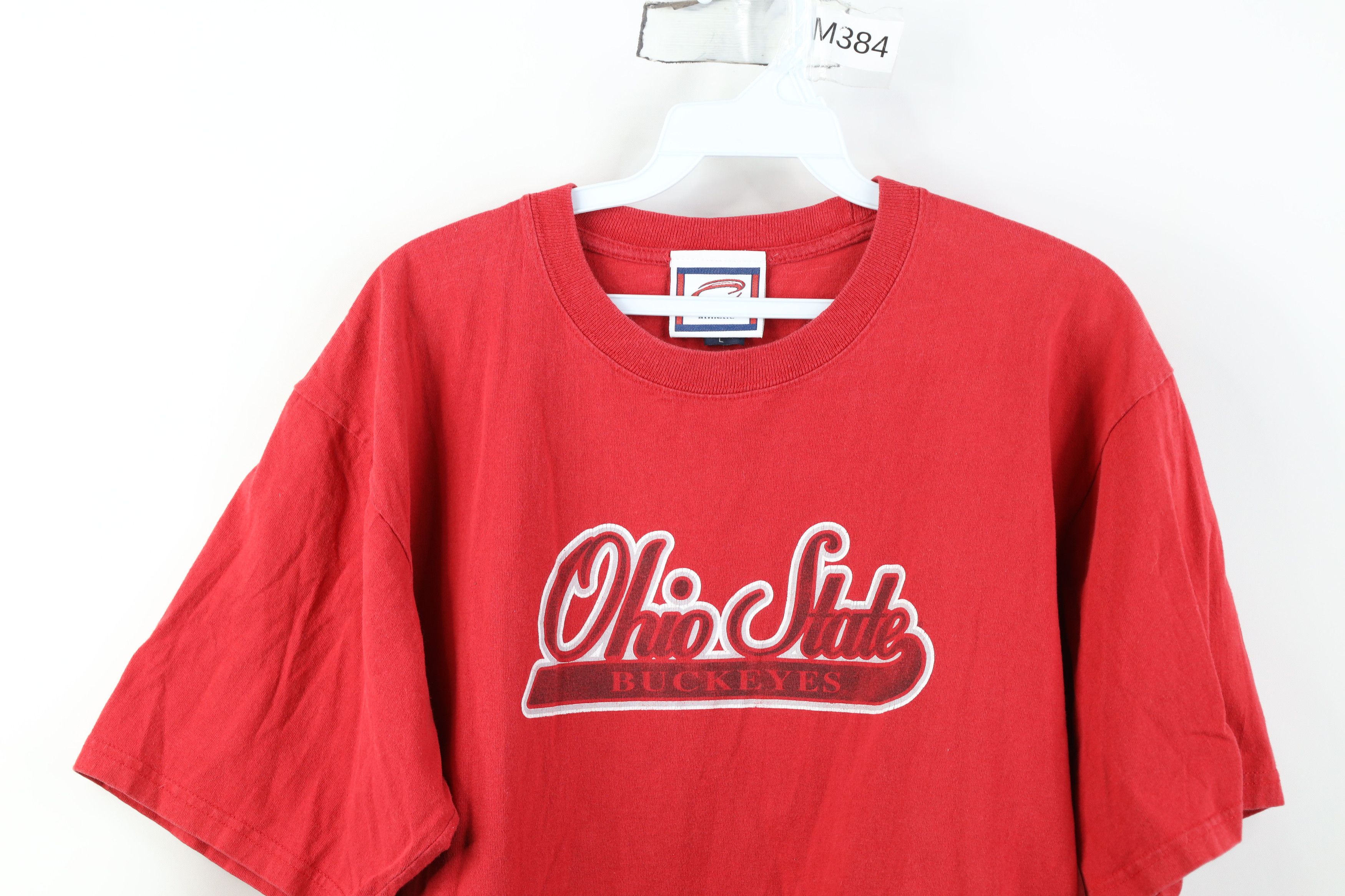 Vintage Vintage 90s Spell Script Ohio State University T-Shirt Red Size US L / EU 52-54 / 3 - 2 Thumbnail