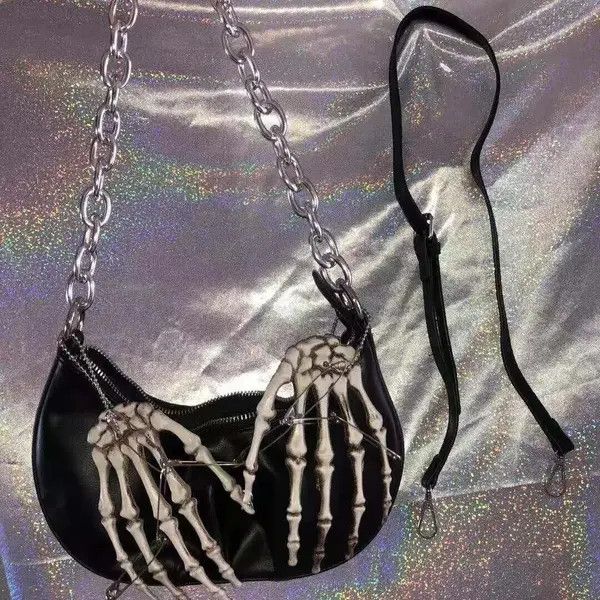 Vintage Skull Dumpling Crossbody Bag Size ONE SIZE - 4 Thumbnail