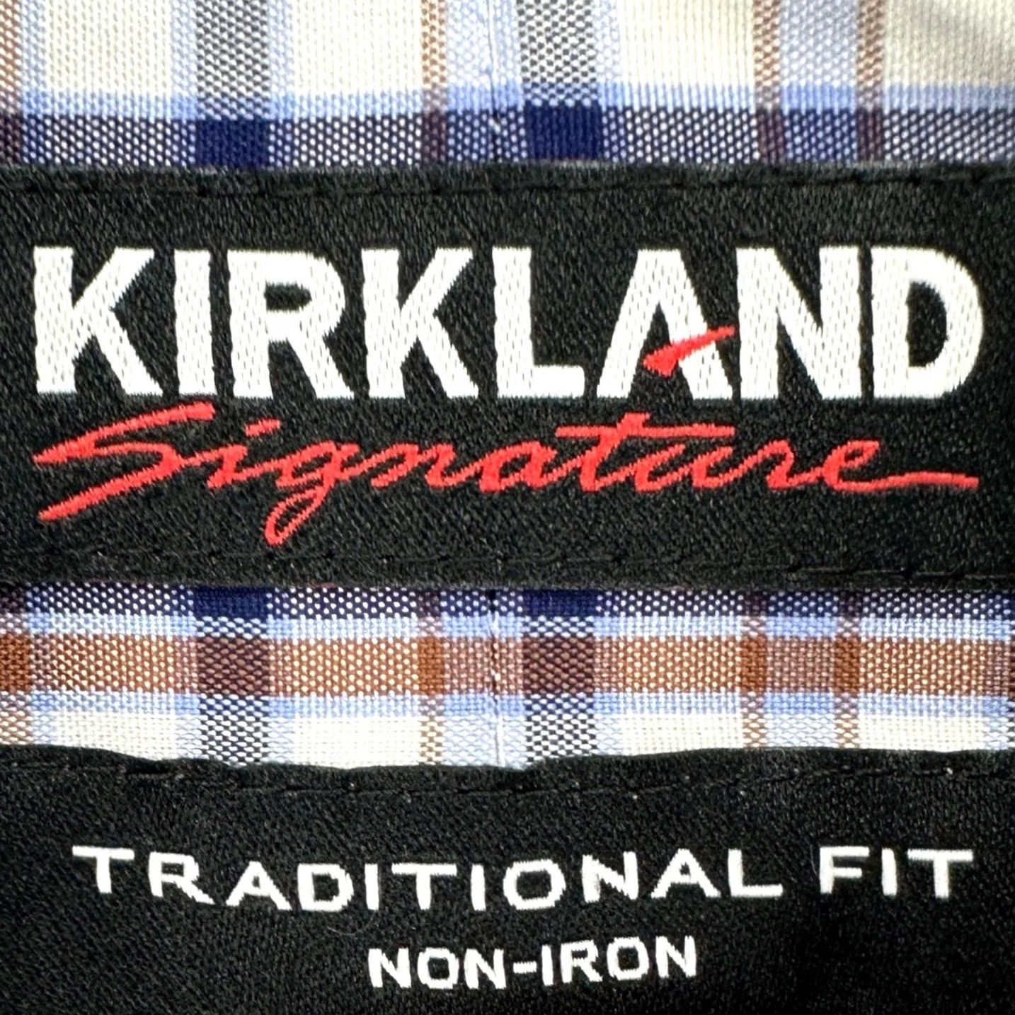 Vintage Kirkland Pima Cotton Shirt Dress Men 15.5 32-33 Blue Brown Plaid Button-Up Shirt Mens Regular Long Sleeve Traditional NEW Size 42R - 4 Thumbnail