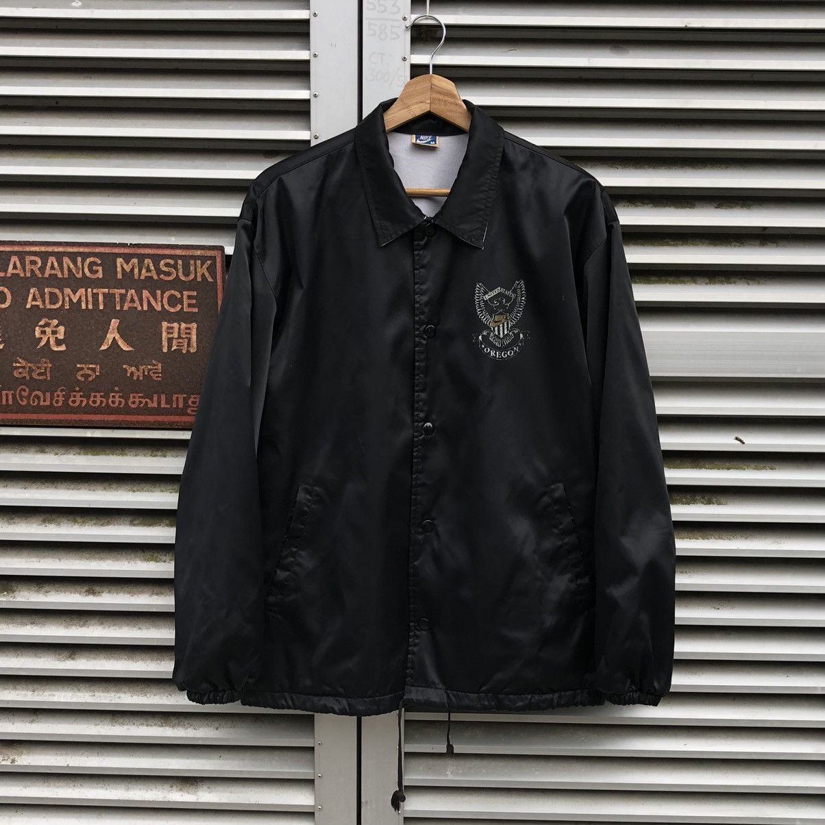 Nike 🔥RARE🔥Vintage Nike Block Blue Tag OREGON Coach Jacket Size US M / EU 48-50 / 2 - 2 Thumbnail