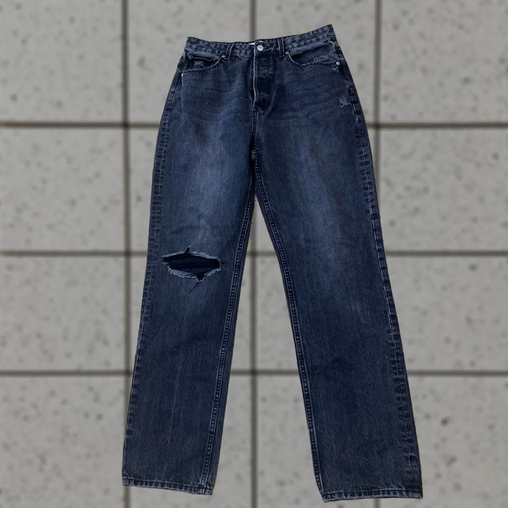 Denime VINTAGE ZGY Denim Adult 30 Hi Rise Relaxed Straight Black Distressed Street Denim 30x30 Size US 30 / EU 46 - 1 Thumbnail
