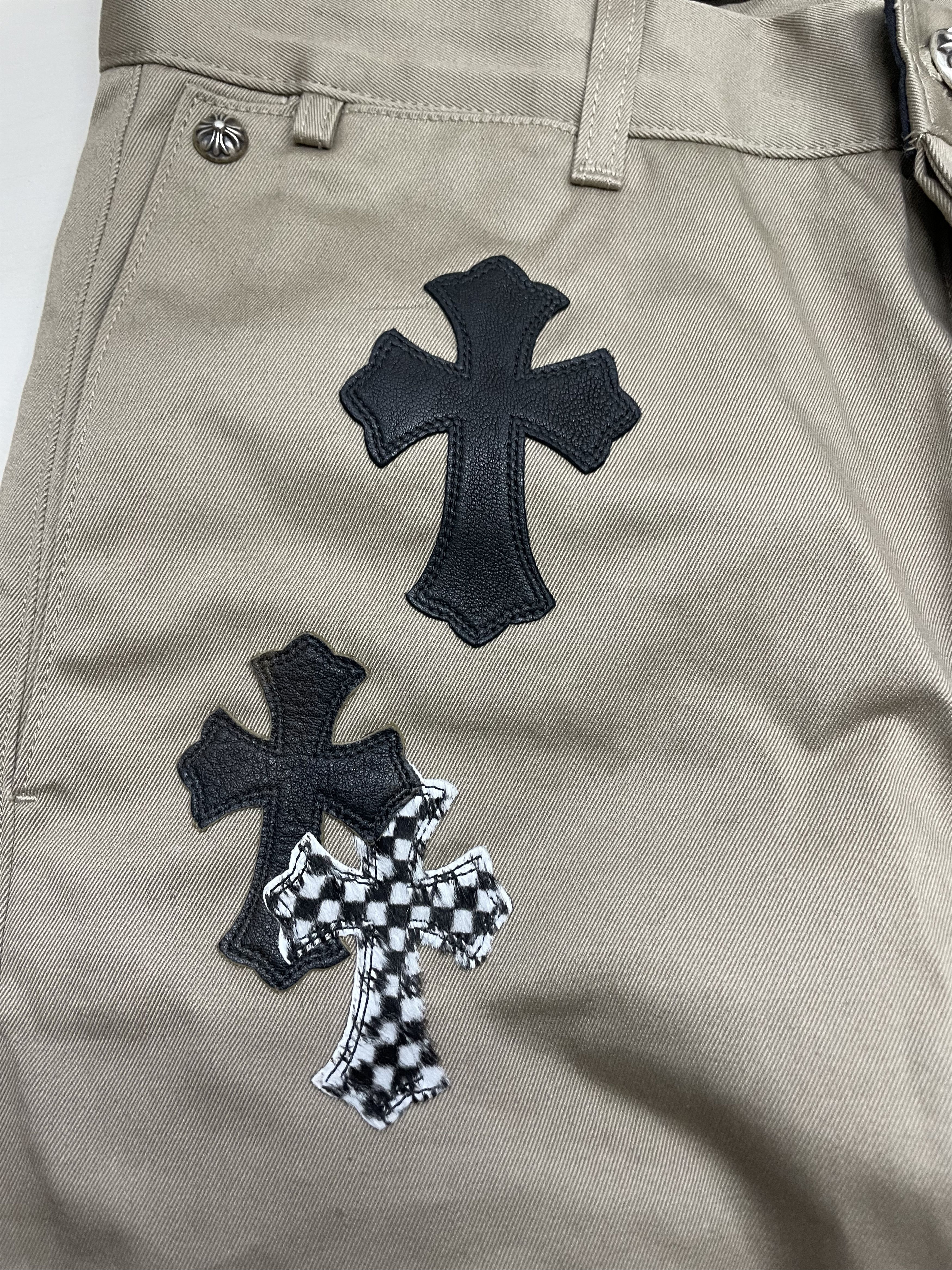 Chrome Hearts Chrome Hearts Black&Checkerboard Patch Chino Pants Size US 33 - 6 Thumbnail