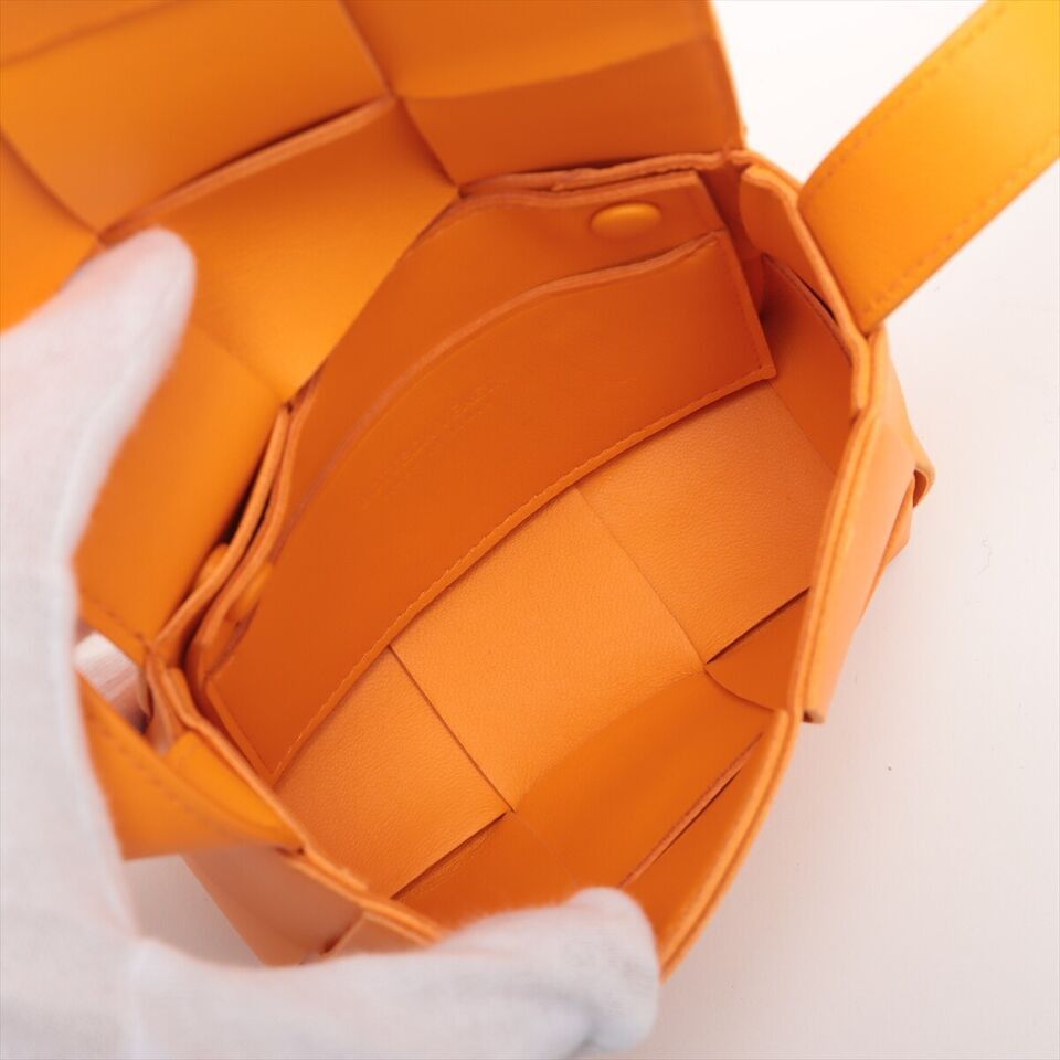 Bottega Veneta o1loc1c0824 Size: OS / Leather Cross-Body Mini Bag in Orange Size ONE SIZE - 6 Thumbnail