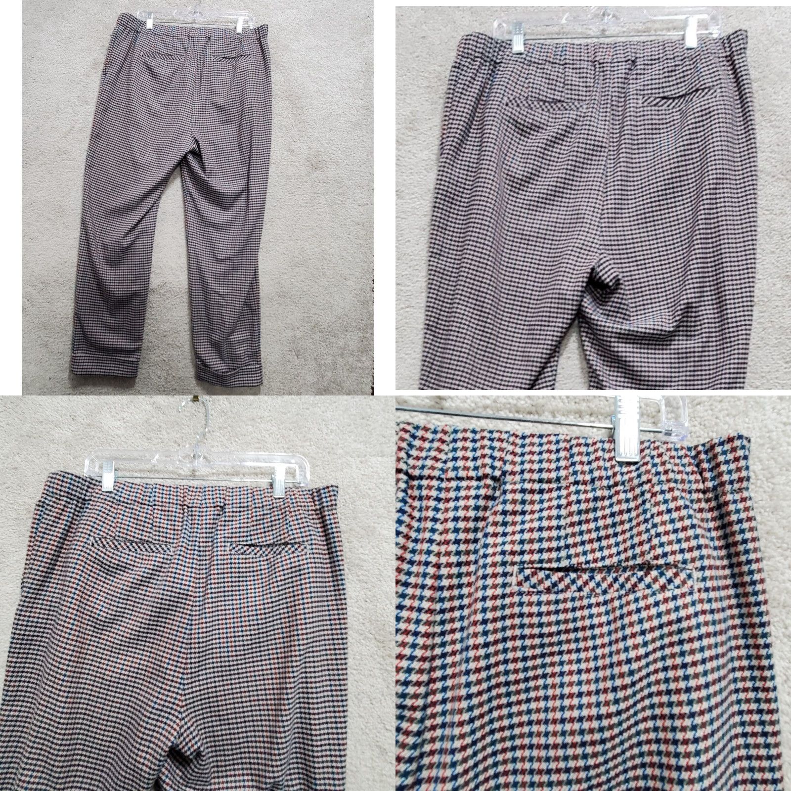 J. Jill J.Jill Pants Women's 16 Multicolor Houndstooth Plaid Polyester Stretch Cuffed - Casual, Regular, Wide Selection Size 38" / US 16 / IT 52 - 8 Thumbnail