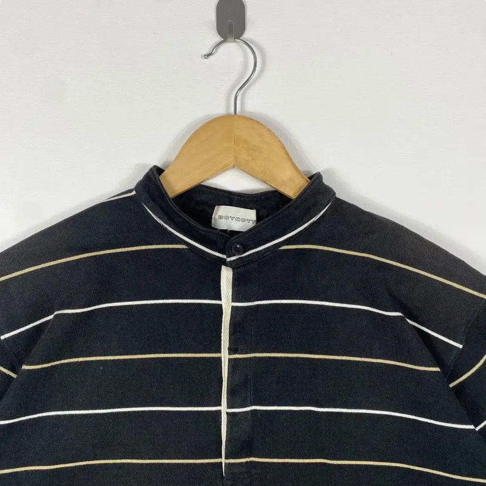 Boycott BOYCOTT JAPAN Grand Dad Collar Striped Tee Shirt Size 3 Size US M / EU 48-50 / 2 - 2 Thumbnail