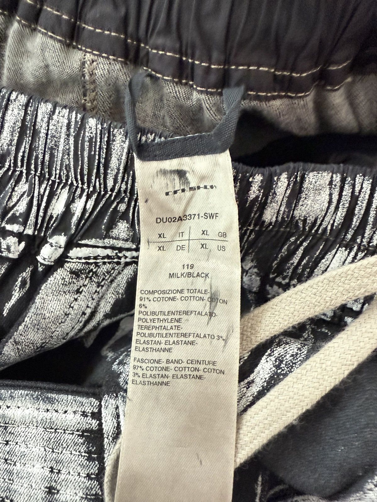 Rick Owens Drkshdw Rick Owens DRKSHDW Painted Creatch Cargo -XL Size US 36 / EU 52 - 3 Thumbnail