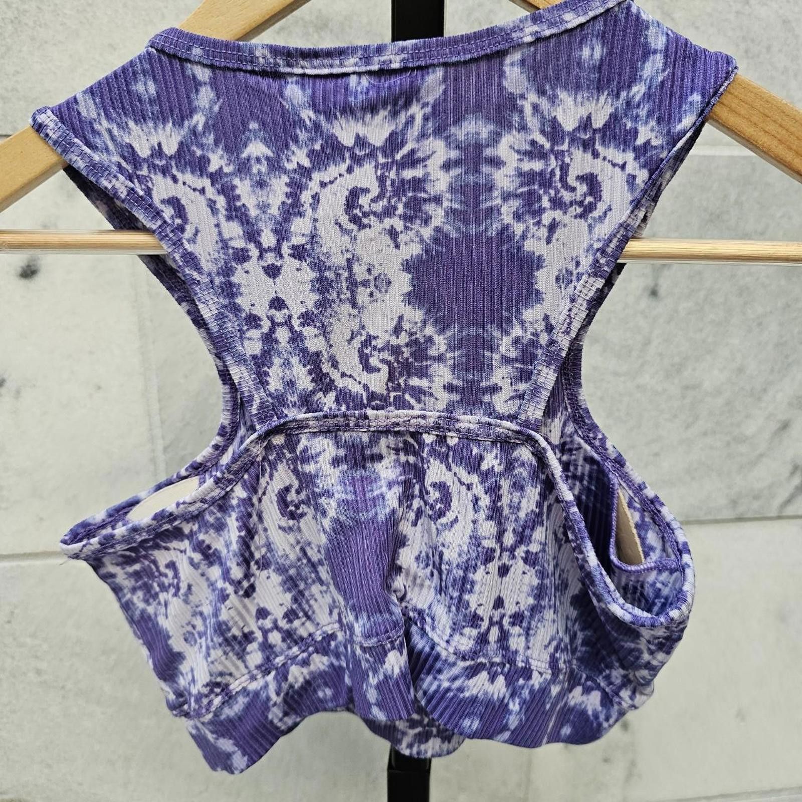 Other White and Purple Tie-Dye Large Sports Bra Size ONE SIZE - 3 Thumbnail