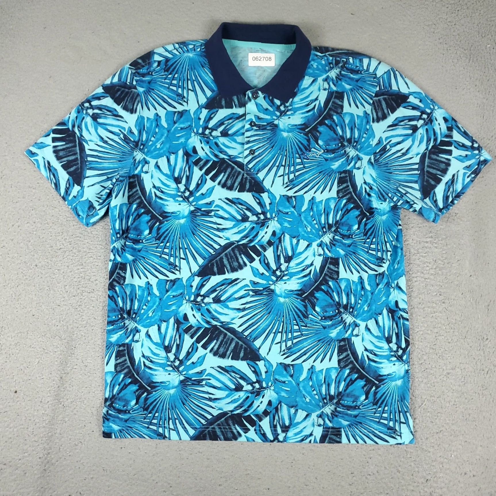 Vintage Attack Life Greg Norman Polo Shirt Mens XL Blue Floral Print Golf Casual Size US XL / EU 56 / 4 - 2 Thumbnail