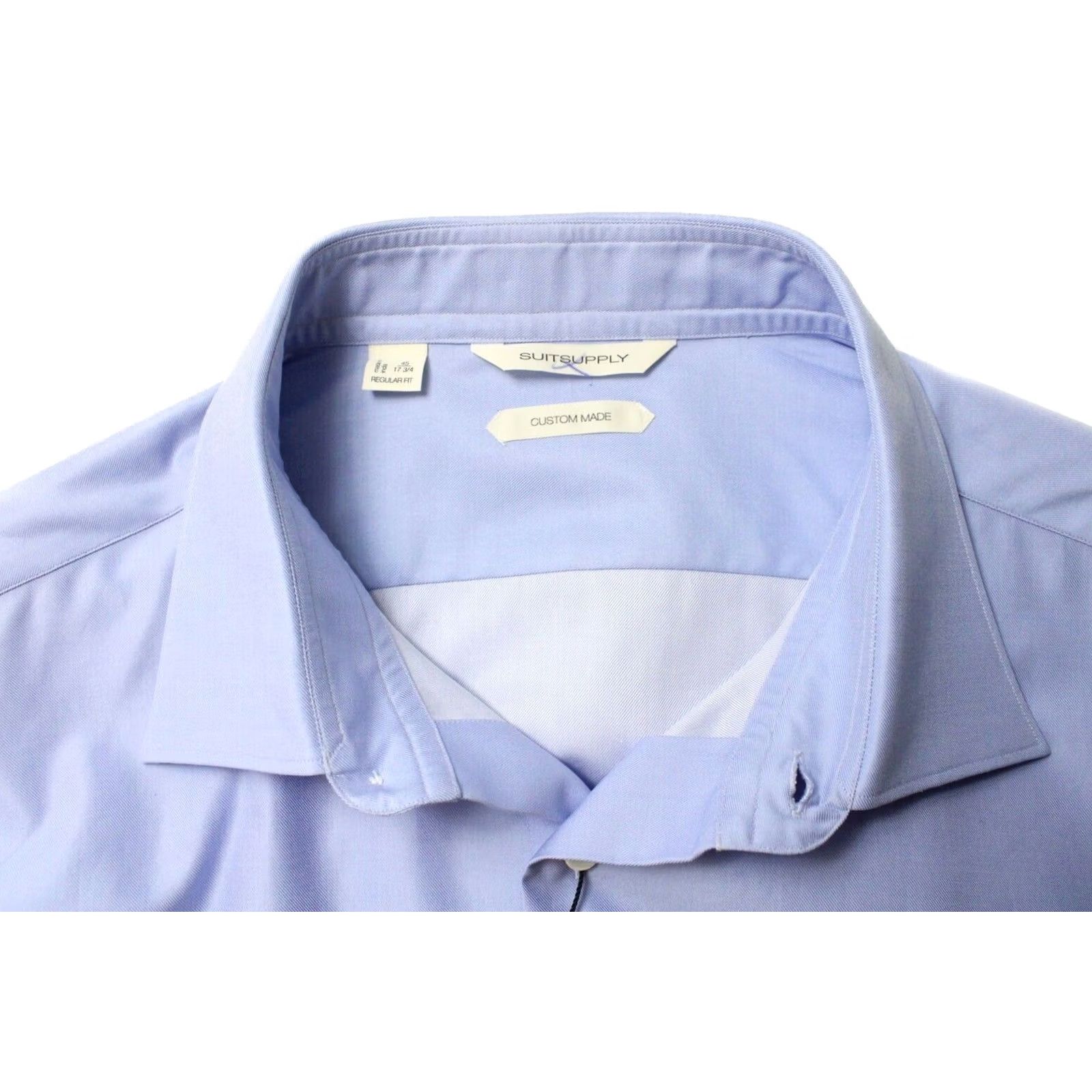 Suitsupply SUITSUPPLY Custom Made Regular Fit Formal Shirt Button-Up Blue 45 / 17 3/4 Mens Dress Shirt Size 48R - 5 Thumbnail