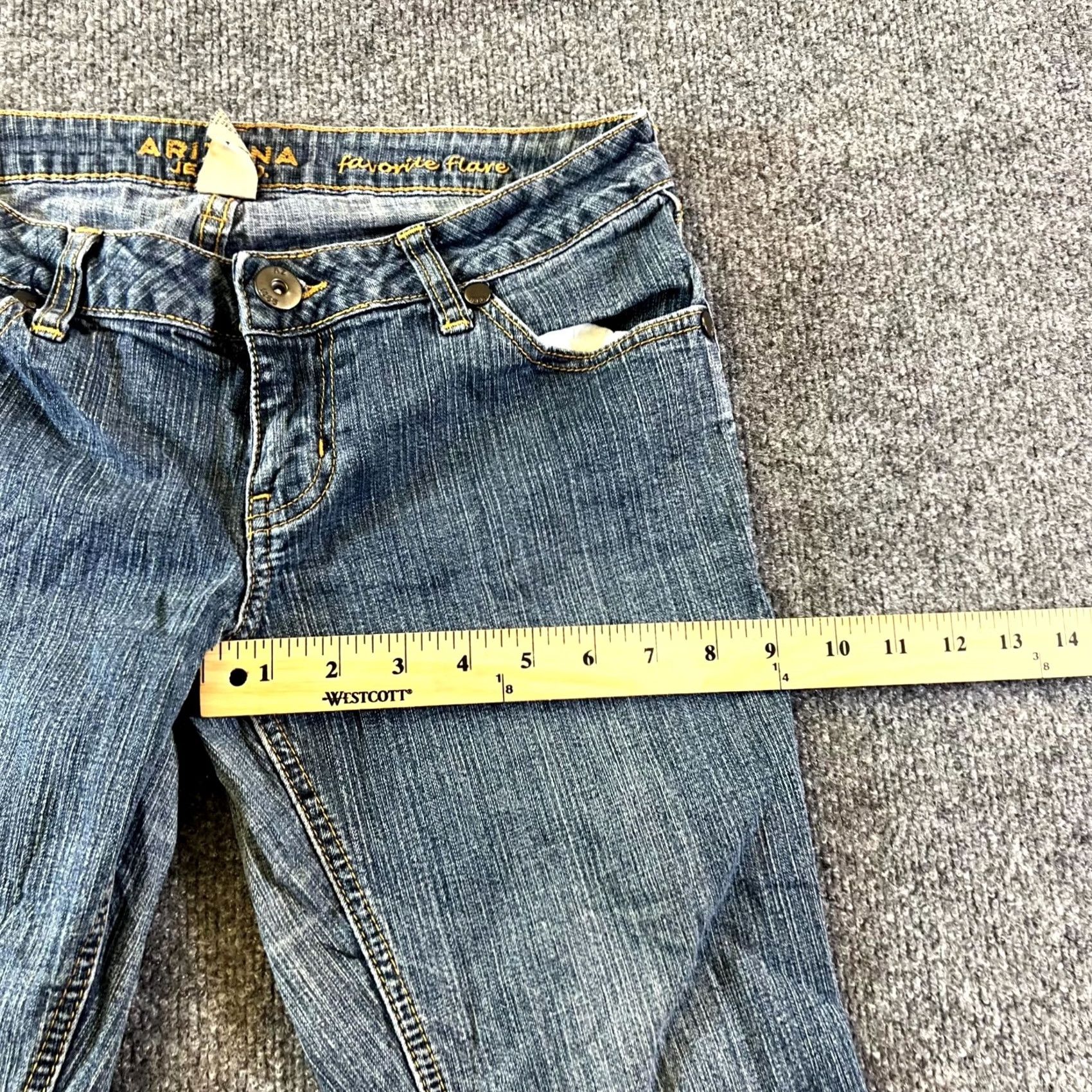 Vintage Arizona Jeans Women's 9 Blue Cotton Denim Flared Jeans Travel Stretch Size 30" / US 8 / IT 44 - 4 Thumbnail