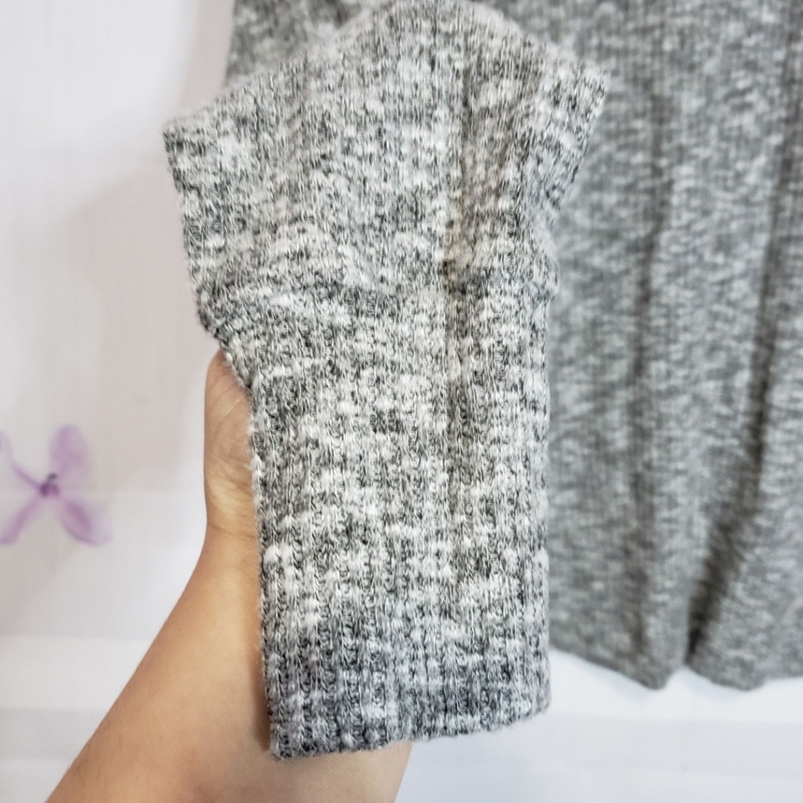 Designer Harlowe & Graham Grey Mock Open Back Knit Sweater XS Size XS / US 0-2 / IT 36-38 - 3 Thumbnail