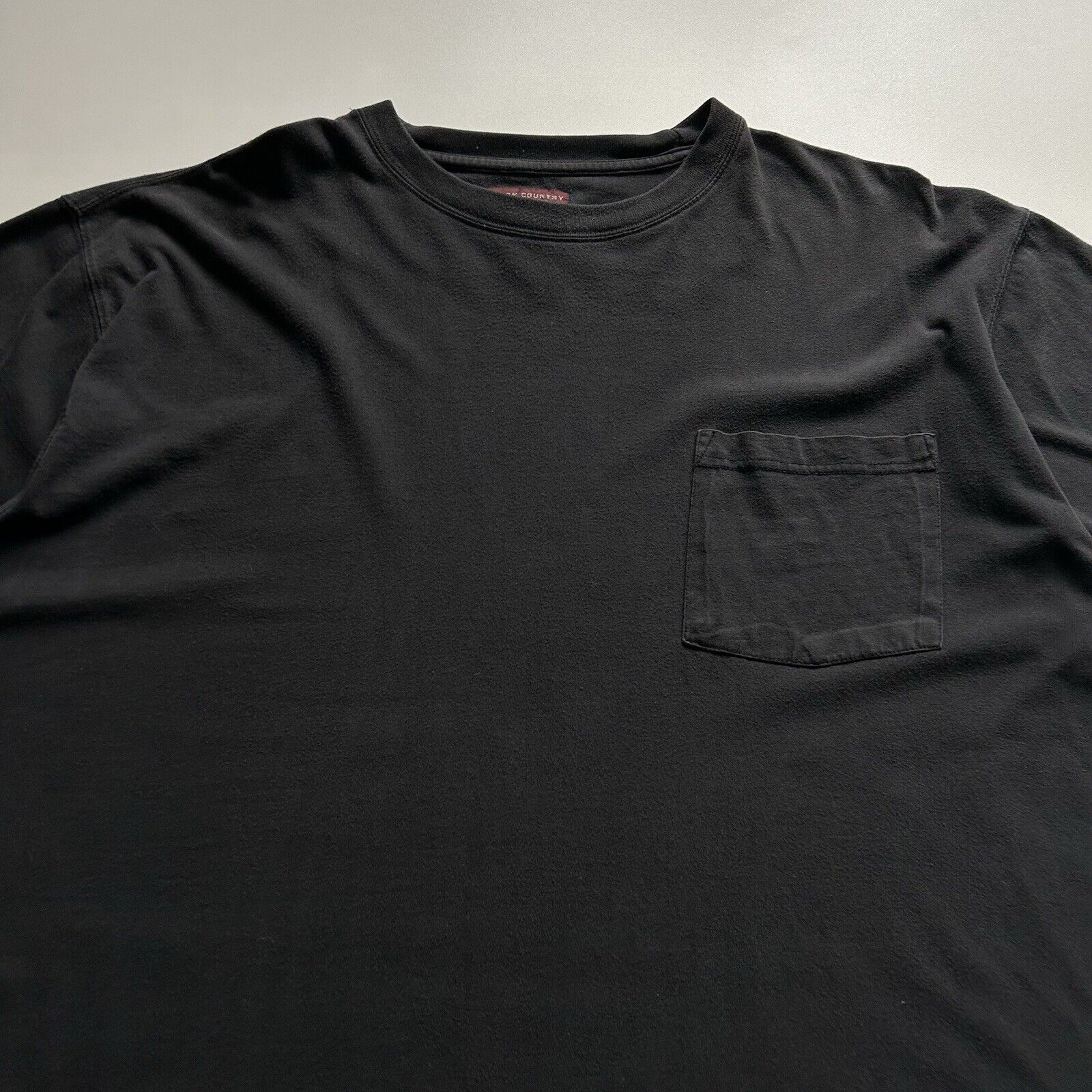 Vintage Vintage Y2K Sun Faded Black Blank Basic Pocket T Shirt XXL Size US XXL / EU 58 / 5 - 2 Thumbnail