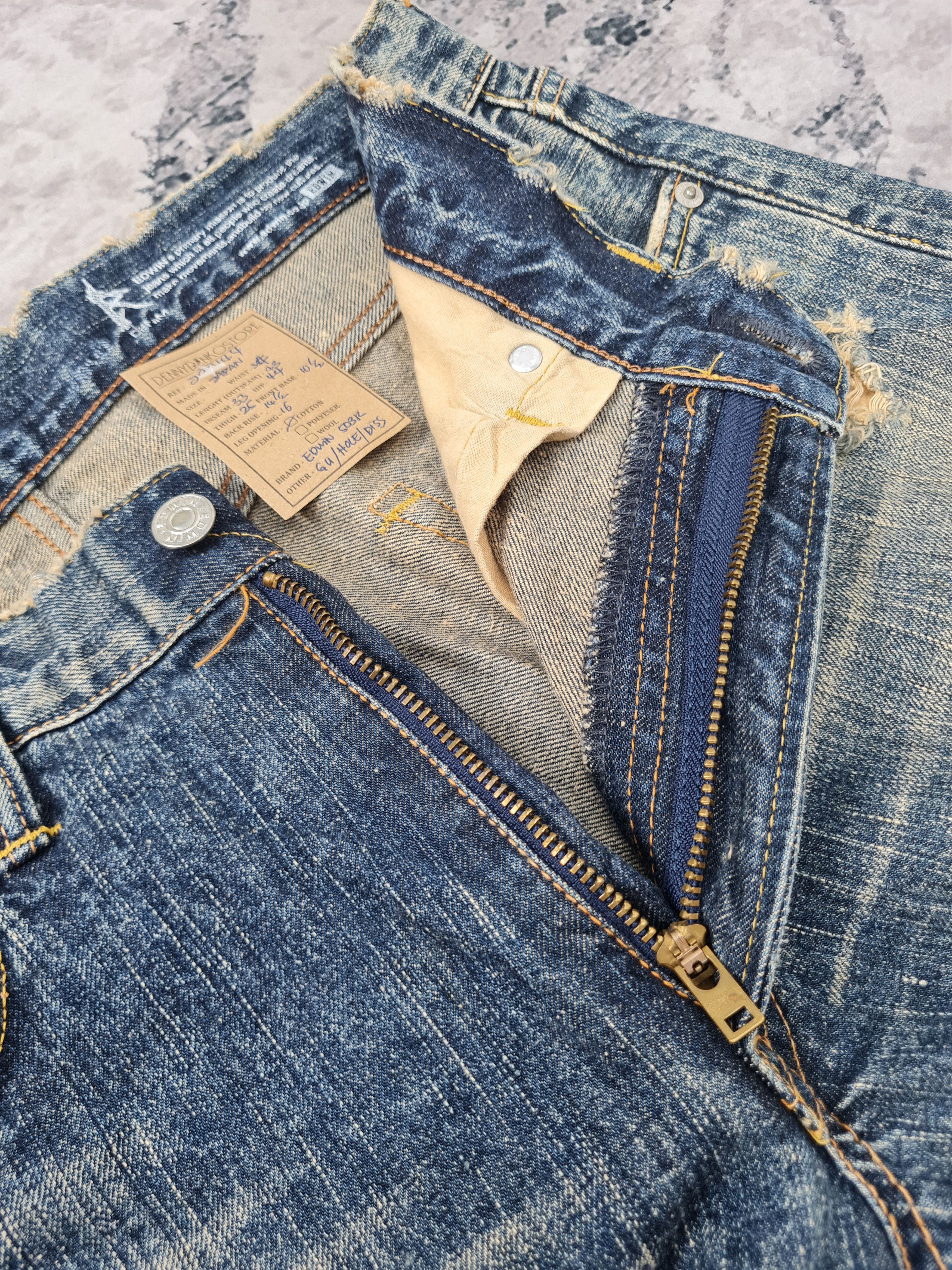 Edwin Vtg EDWIN 503R Faded Distressed Jeans Size 34x33 JB0144 Size US 34 / EU 50 - 11 Thumbnail