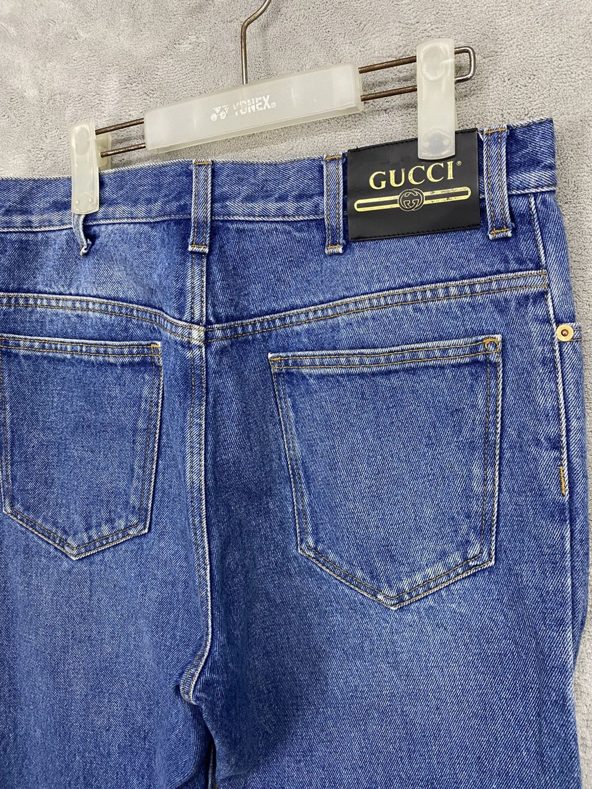 Gucci VINTAGE GUCCI COTTON BLUE JEANS GG WEB PATCH🔥 Size US 32 / EU 48 - 8 Thumbnail