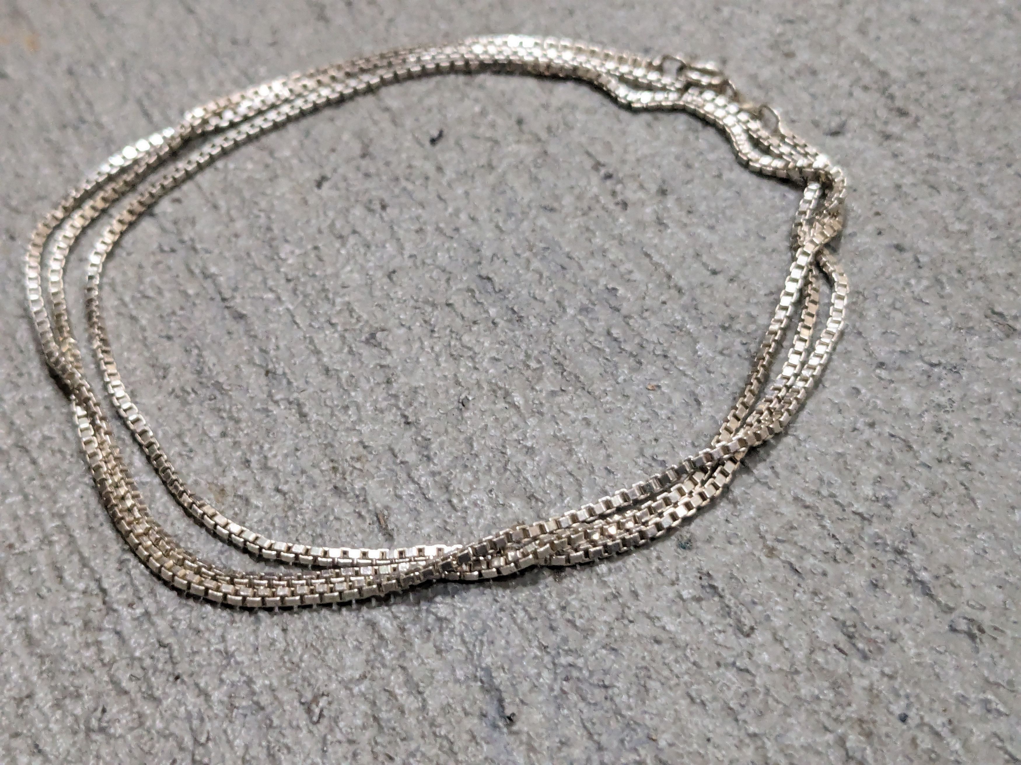Jewelry Sterling Silver Box Link Necklace Chain 30" Modern Size ONE SIZE - 5 Thumbnail