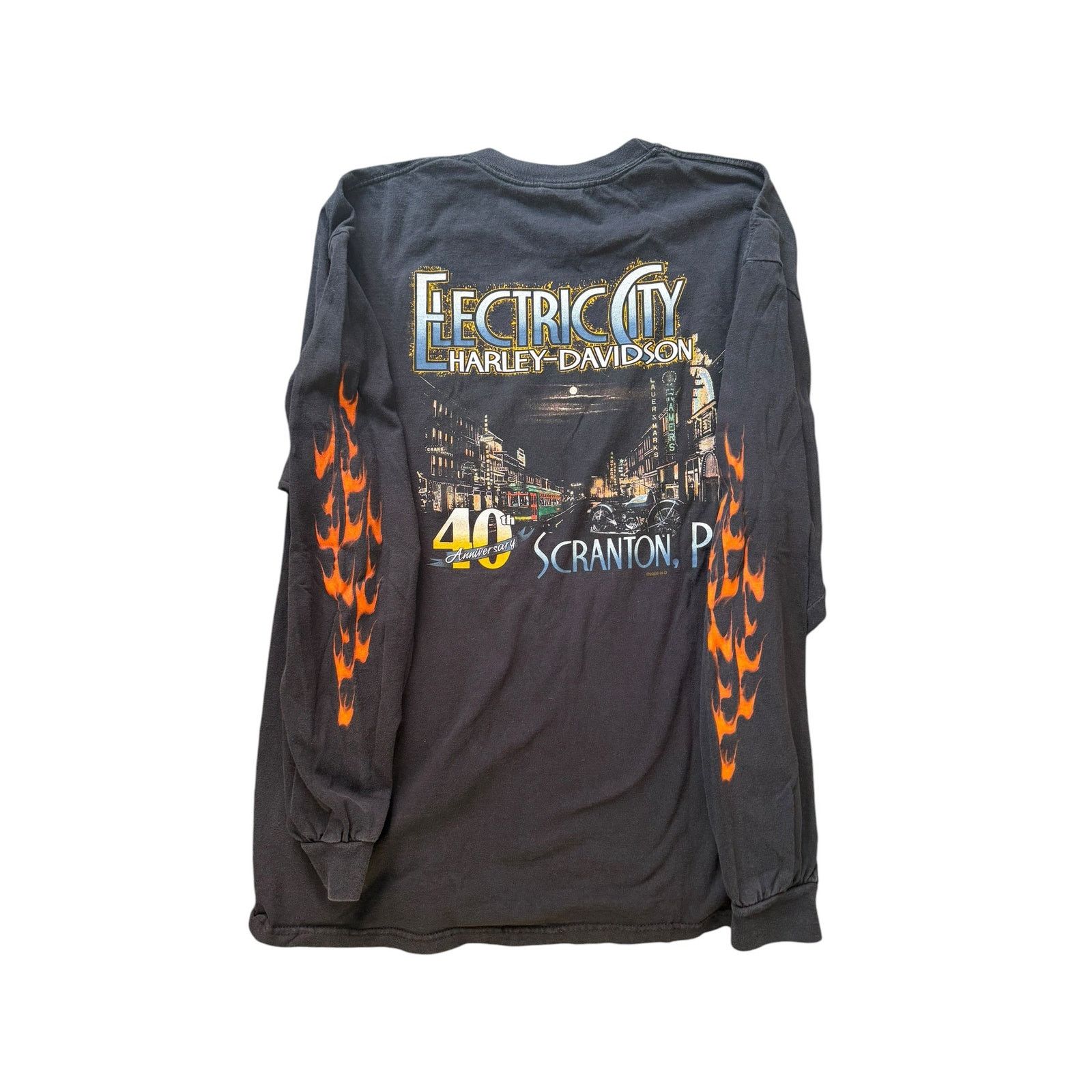 Harley Davidson Vintage Harley Davidson Wanted Skull Flames Long Sleeve Size US XXL / EU 58 / 5 - 6 Thumbnail