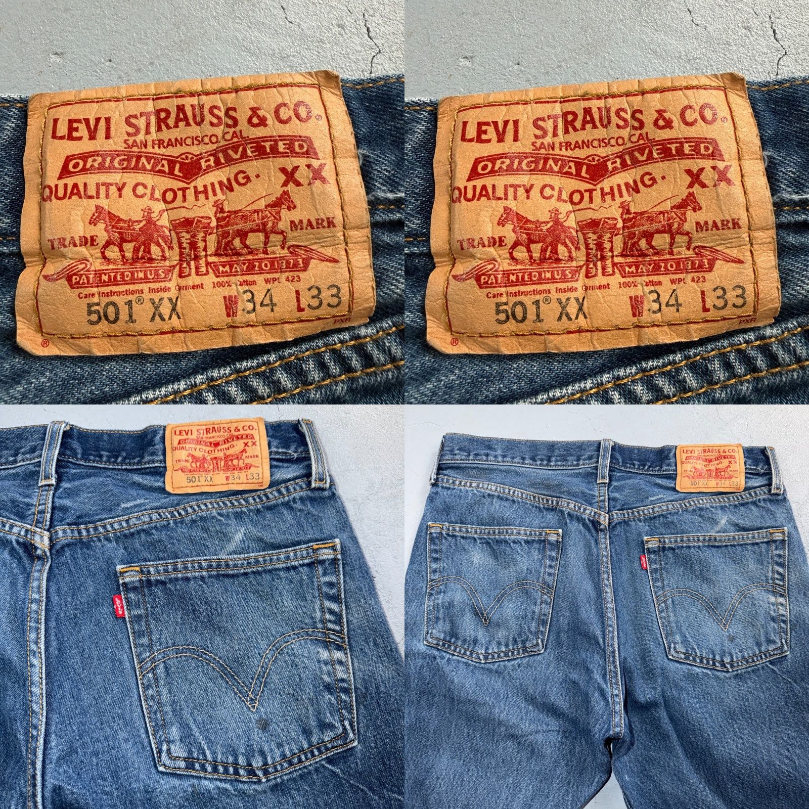Levi's Levis 501 Vintage Jeans 501 Levi's Straight Leg 34x33 Blue Med Wash 90s Mens Regular Size US 34 / EU 50 - 10 Thumbnail