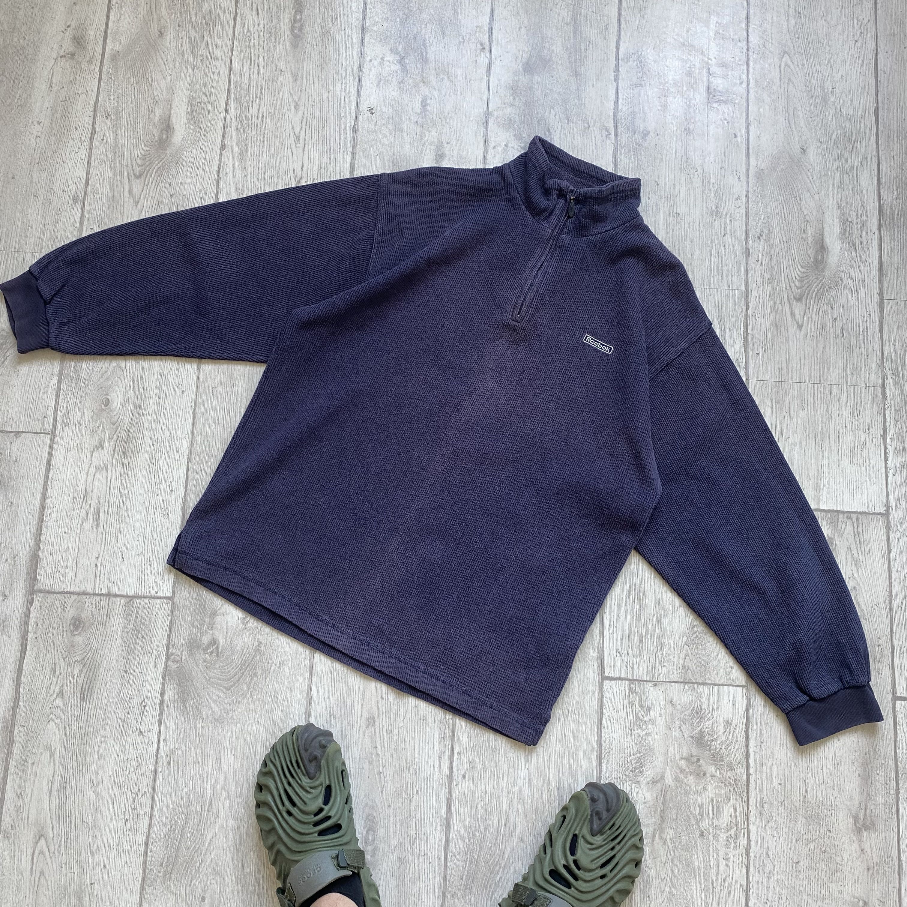 Reebok Vintage 90s Reebok sweatshirt Sun Faded 1/3 zip pullover Size US S / EU 44-46 / 1 - 9 Thumbnail