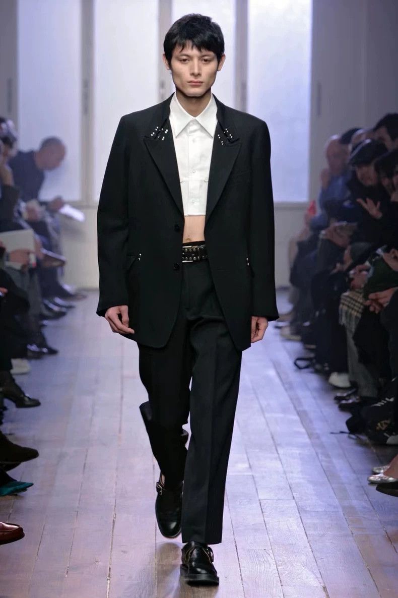 Yohji Yamamoto Yohji Yamamoto size 2 05aw zipper studded leather collar bl Size 36R - 9 Thumbnail
