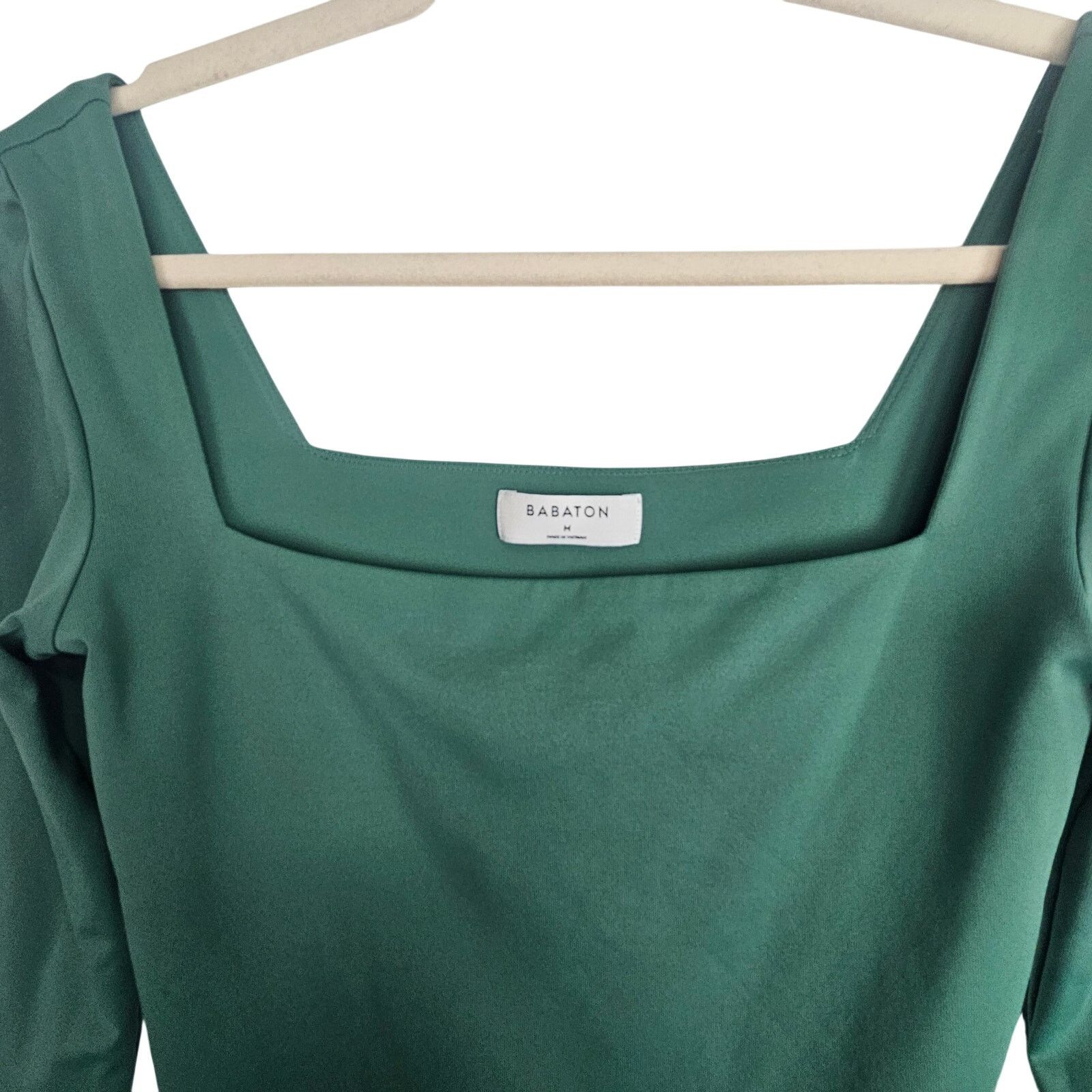 Aritzia Babaton Womens Green Contour Square Neck Bodysuit M Slimming Size M / US 6-8 / IT 42-44 - 3 Thumbnail