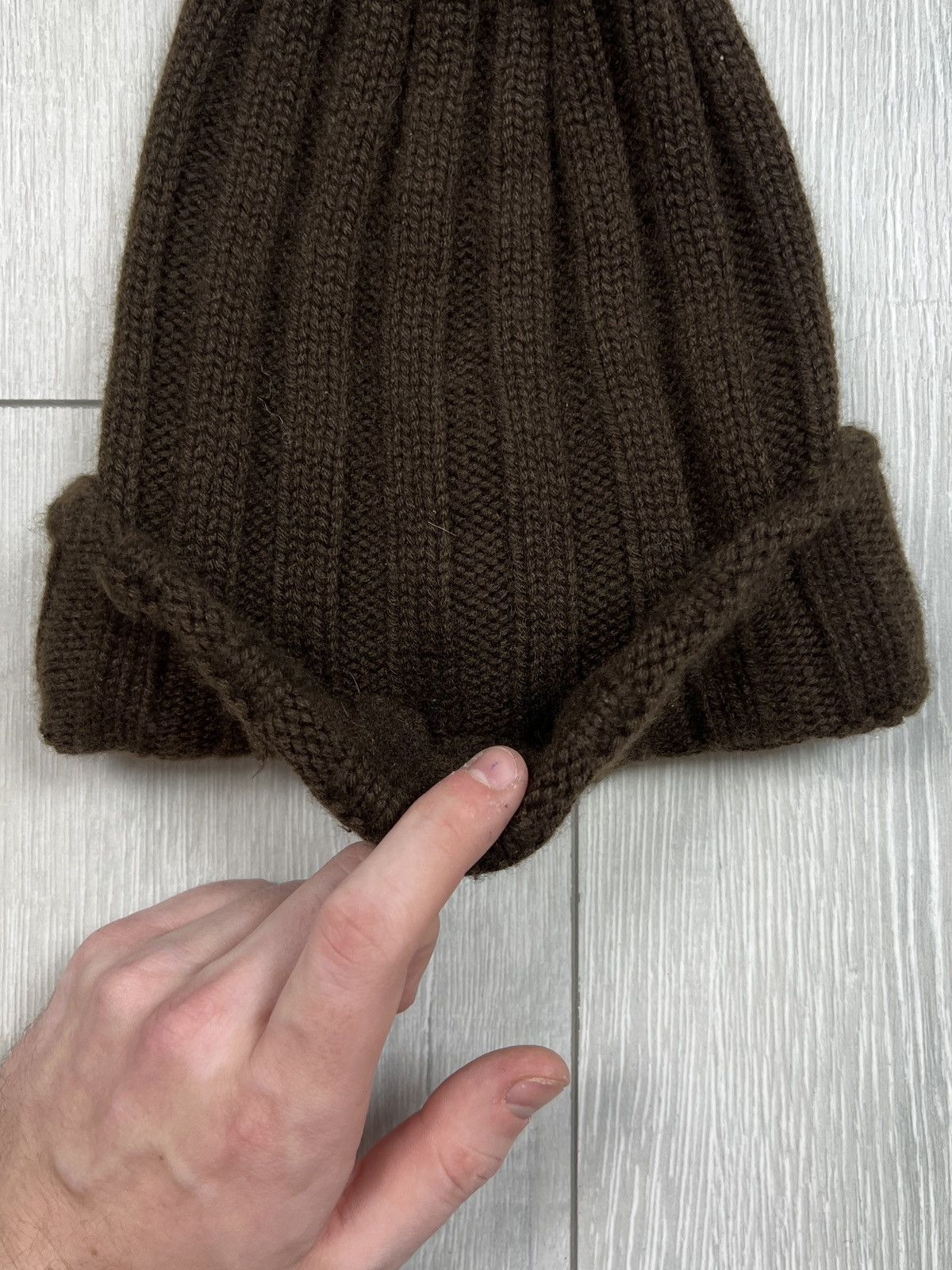 Colombo Colombo Cashmere Ribbed Knit Cap Hat (Y0087) Size ONE SIZE - 2 Thumbnail