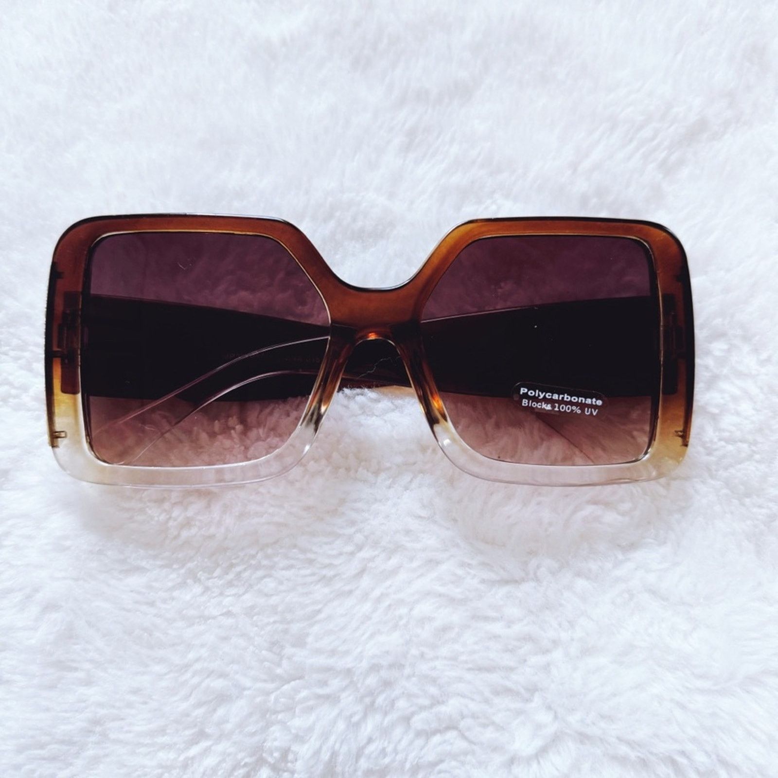Other Junia Clear Brown Oversized Sunglasses Size ONE SIZE - 1 Thumbnail