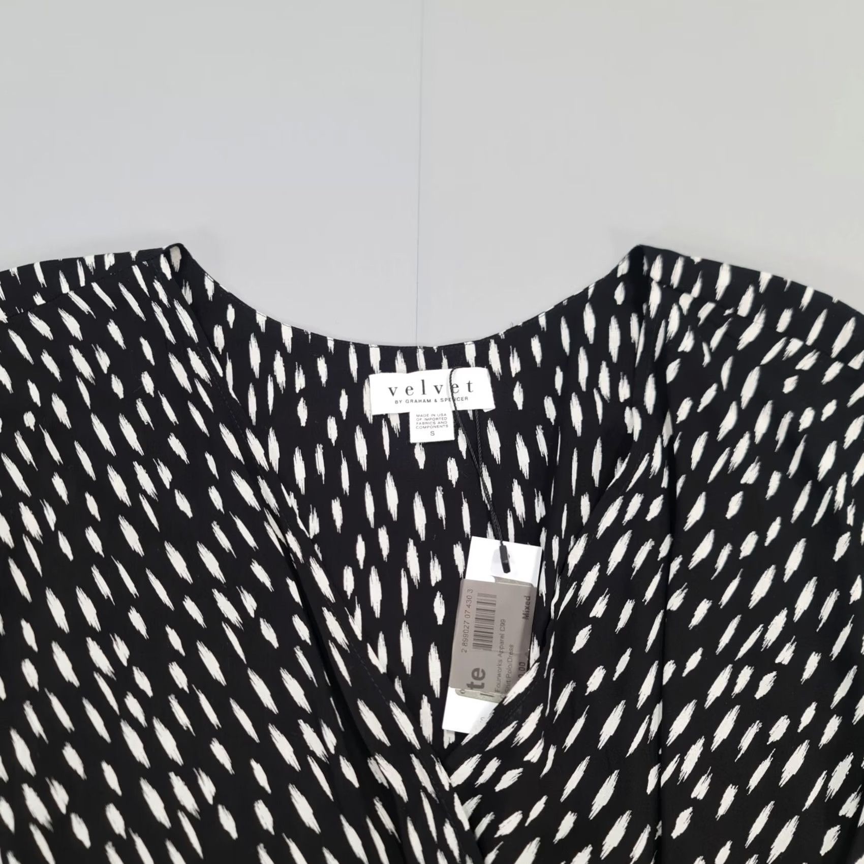 Velvet Velvet by Graham & Spencer Dress Womens Short Sleeve V-Neck Knee Length Wrap Black Small Size 28" / US 6 / IT 42 - 6 Thumbnail