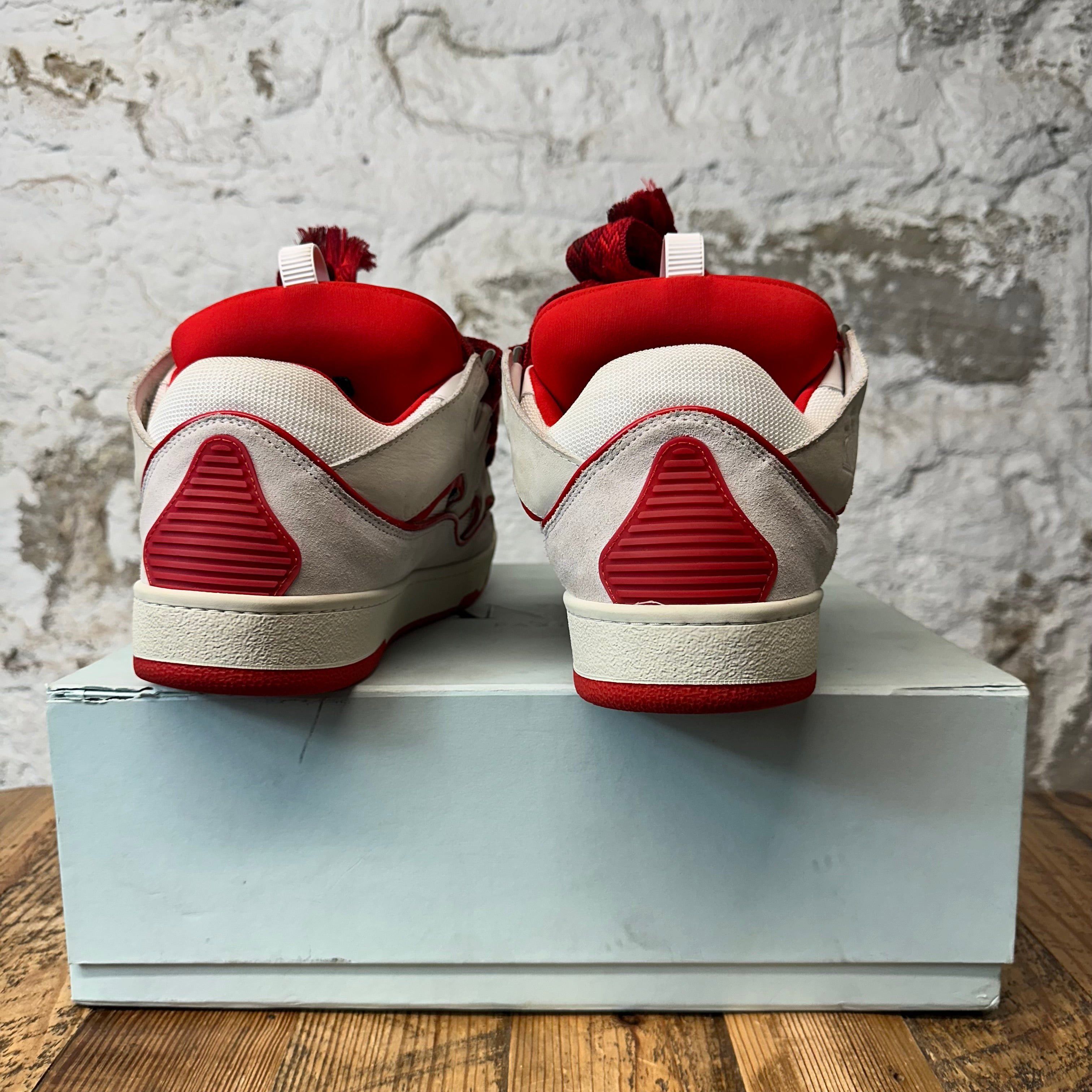 Lanvin Lanvin Curb Red Lace Grey Sneaker Sz 13 (46) Size US 13 / EU 46 - 6 Thumbnail