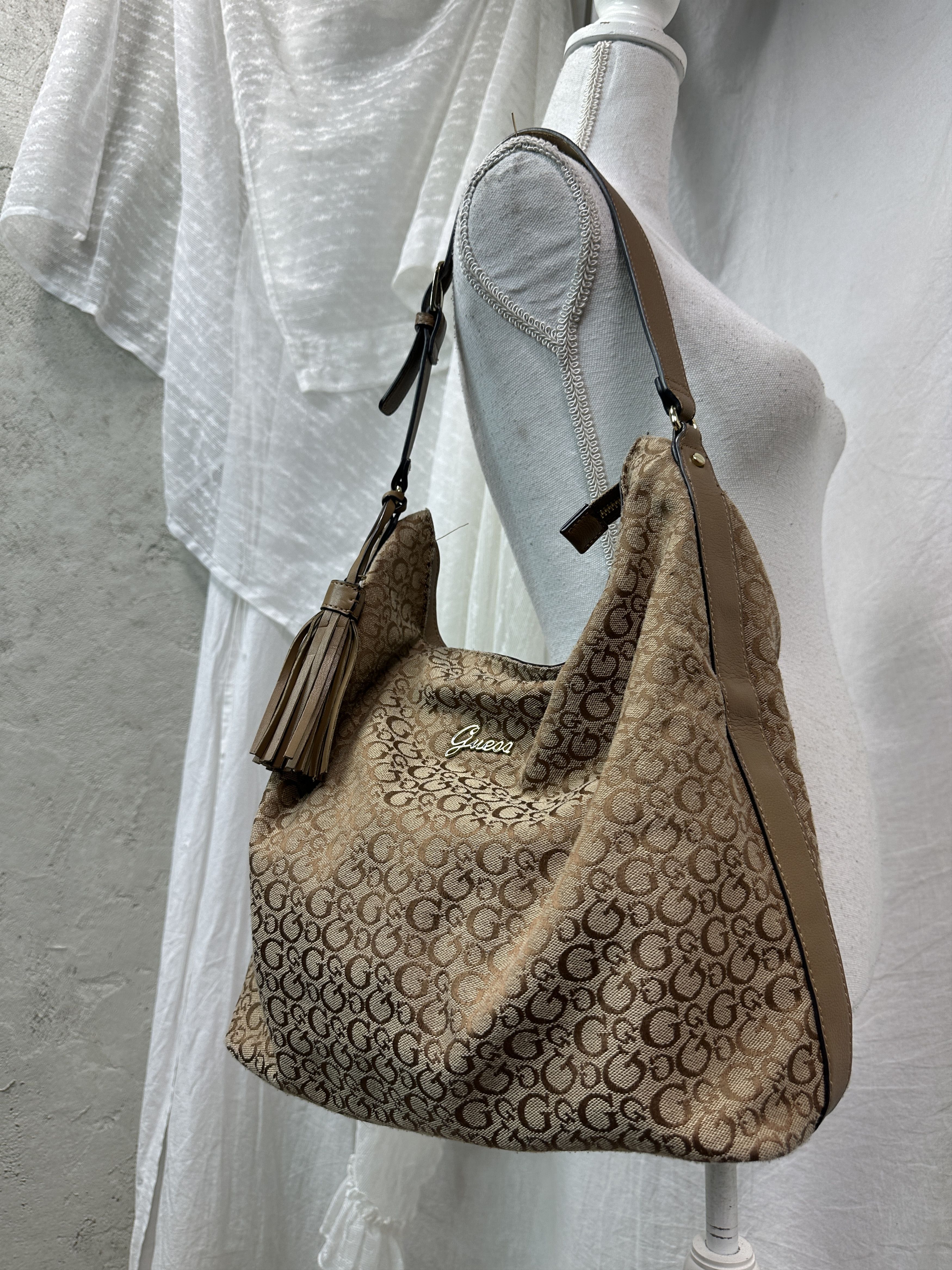 Vintage Avant Garde Guess Hobo Monogram Bag Y2K