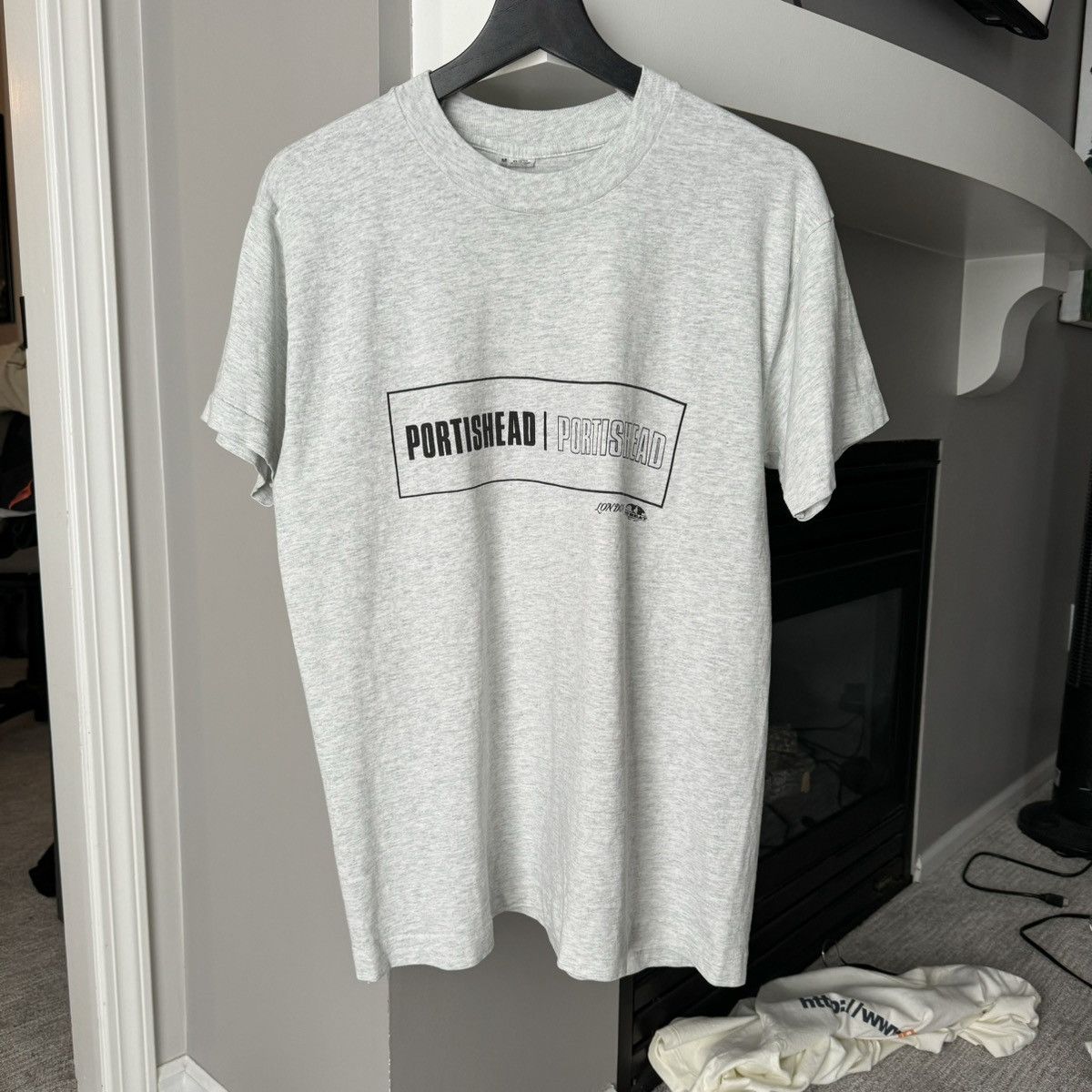 image of Band Tees x Made In USA Crazy Vintage Portishead Uk Aphex Twin Style T Shirt in Grey (Size Medium)