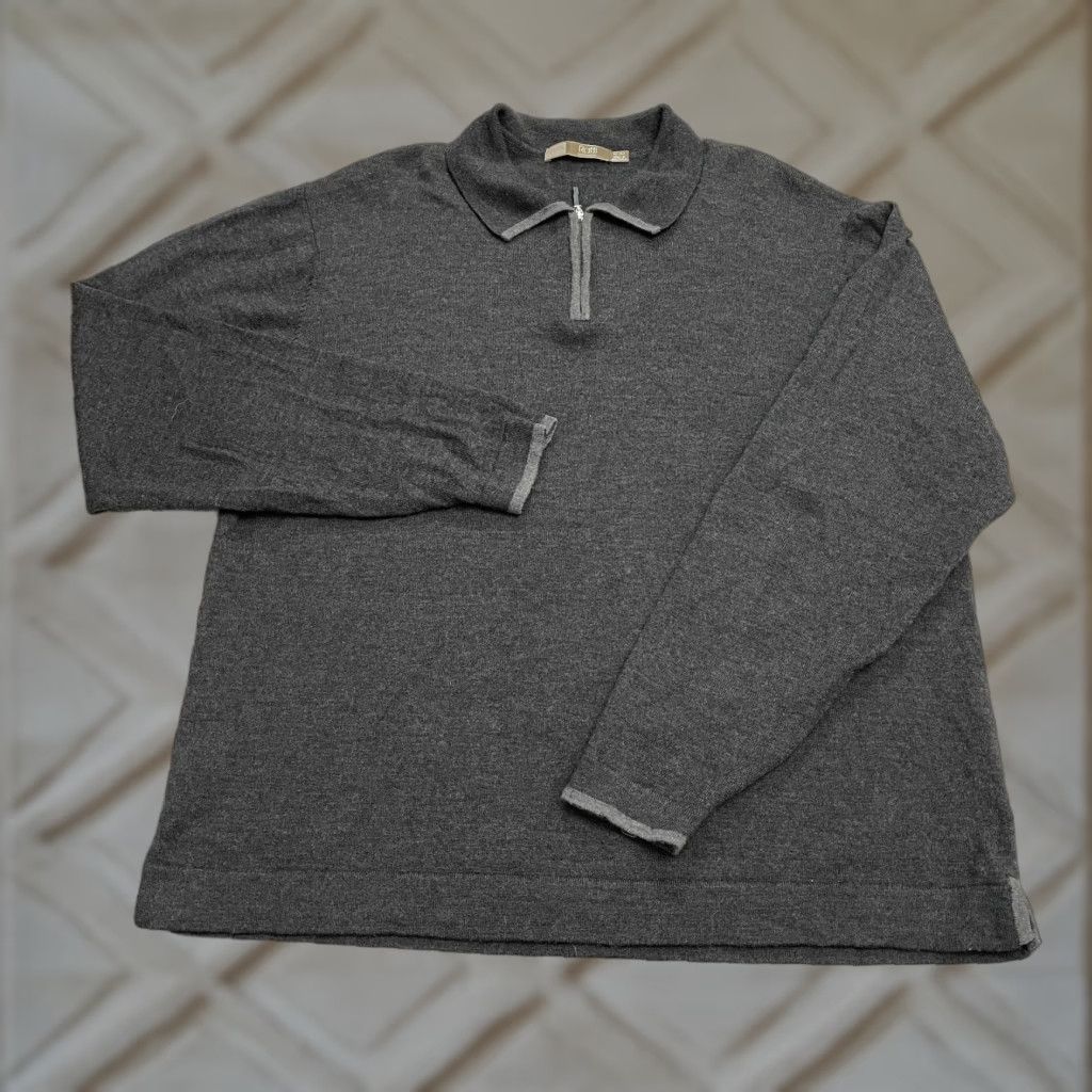 Polo Ralph Lauren VINTAGE Polo Ralph Lauren Wool 1/4 Zip Pullover Sweater Men XL Gray Knit Stretch Classic Size US XL / EU 56 / 4 - 1 Thumbnail